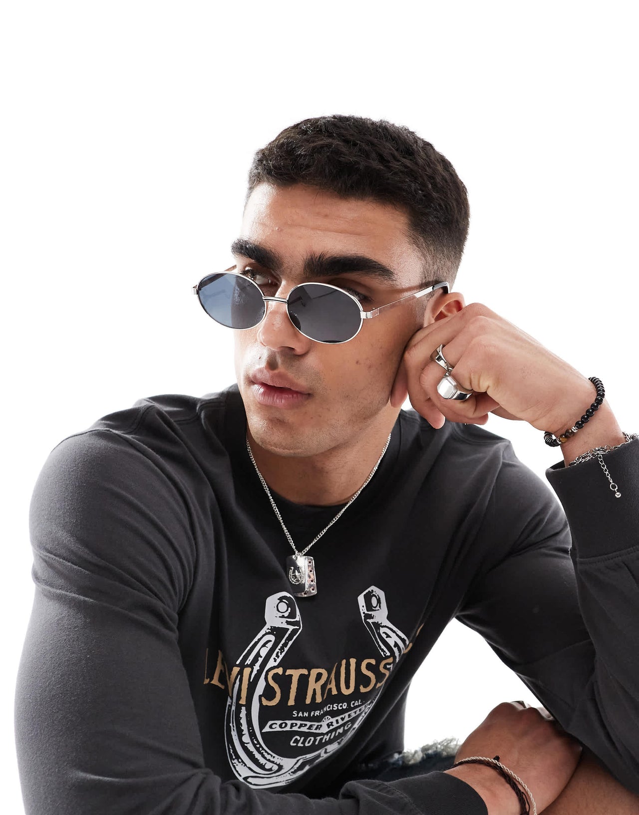Pull&bear metal frame sunglasses in silver