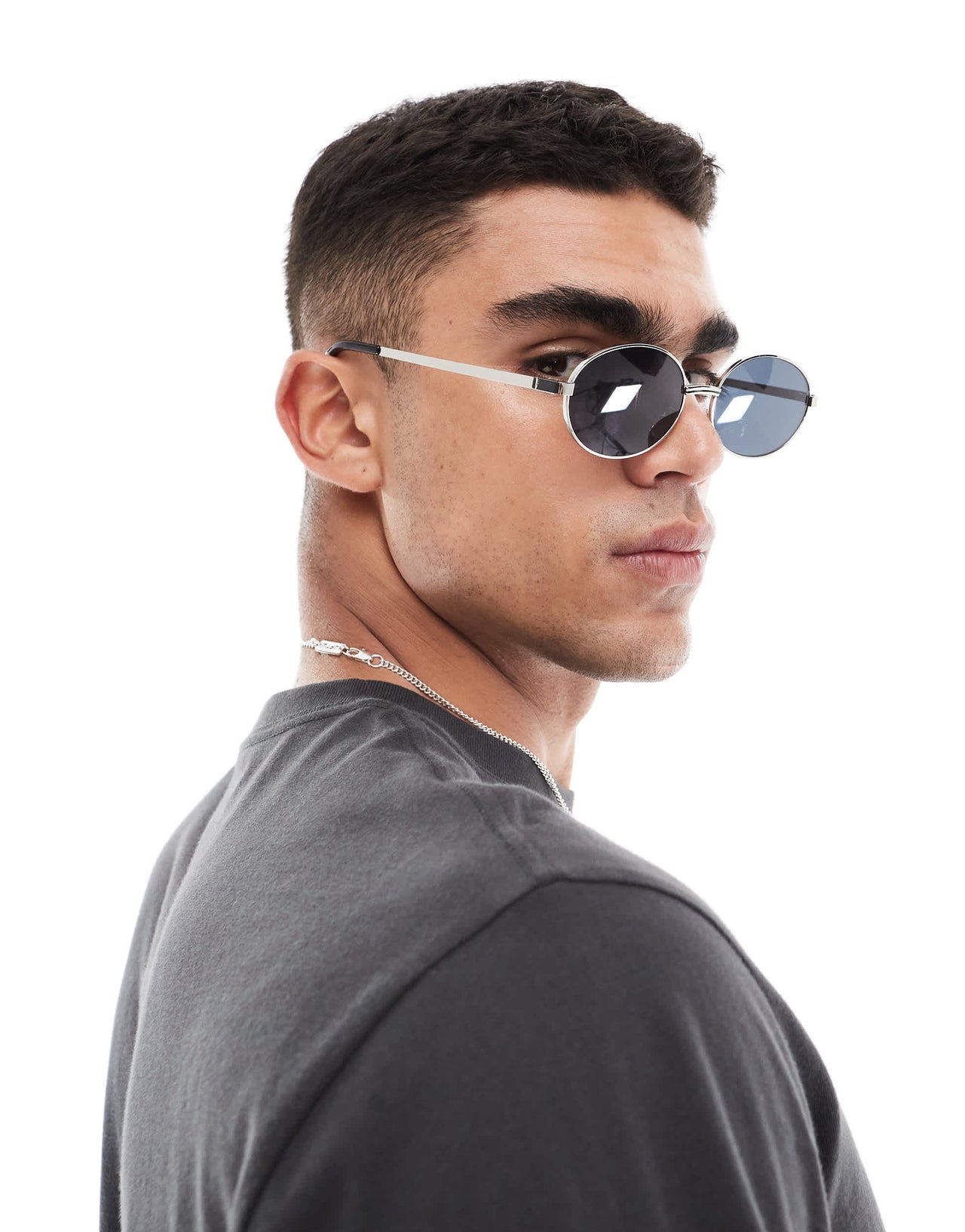 Pull&bear metal frame sunglasses in silver