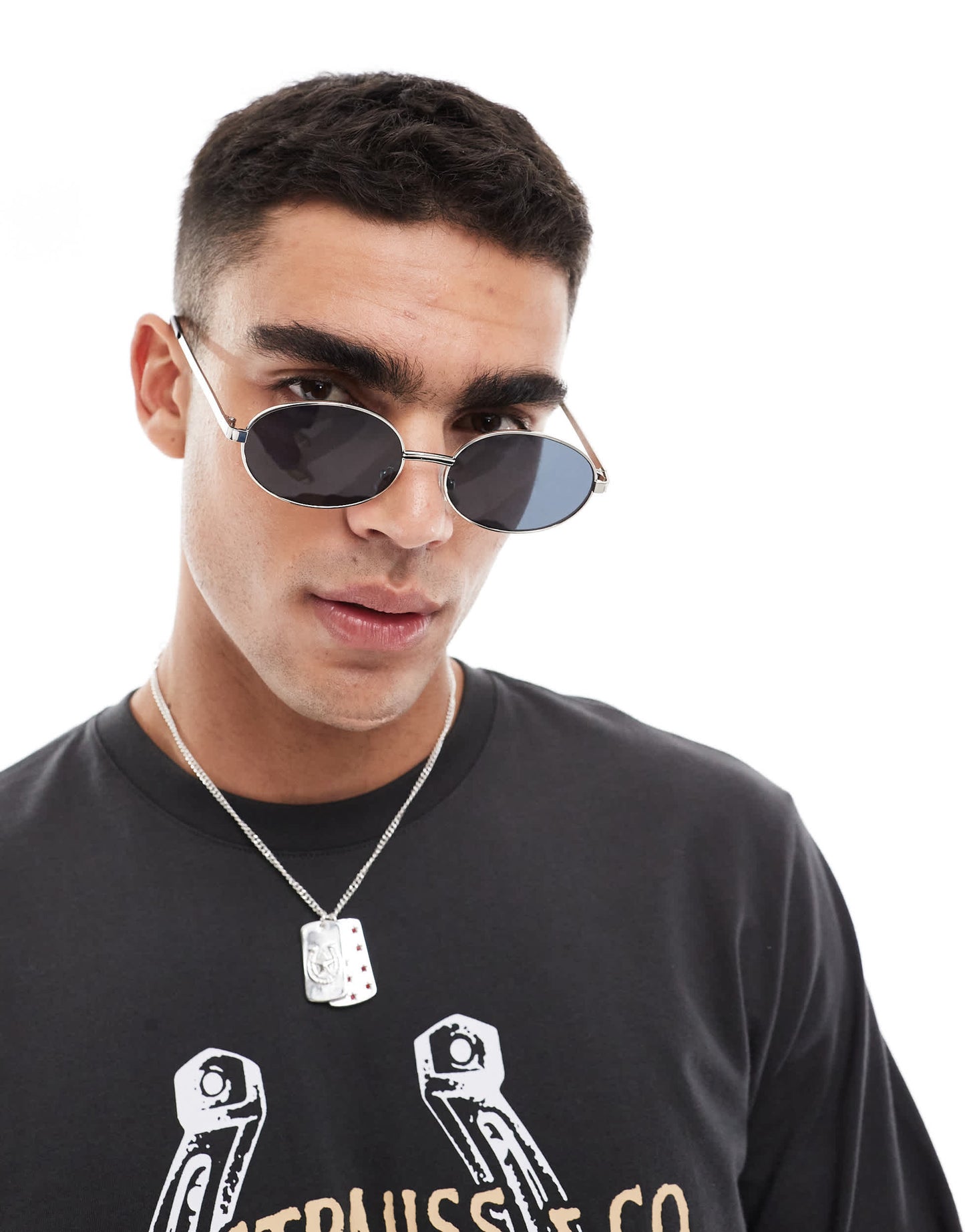 Pull&bear metal frame sunglasses in silver
