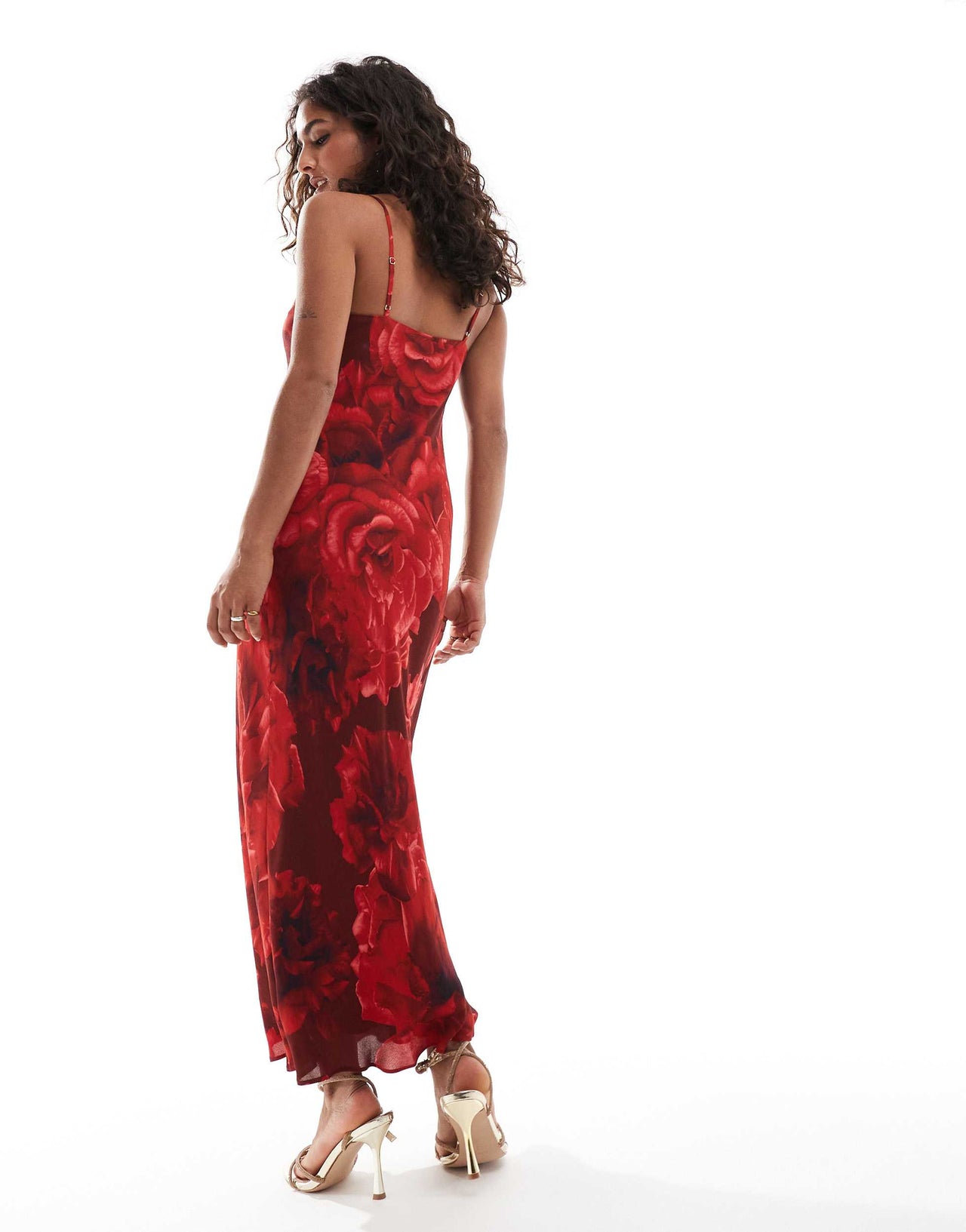 Forever New Petite slip maxi dress in red floral