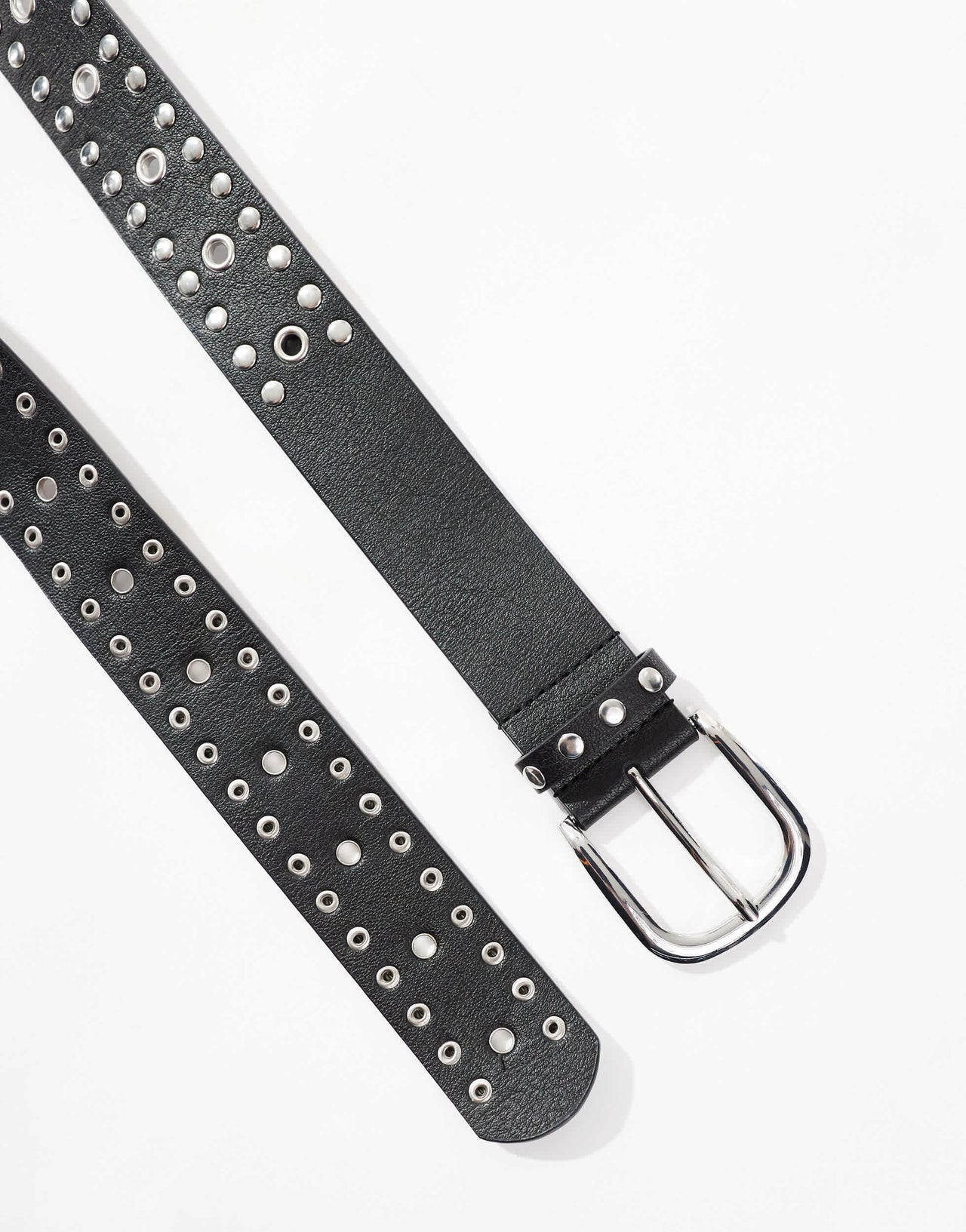 ASOS DESIGN studded waist and hip jeans belt in black