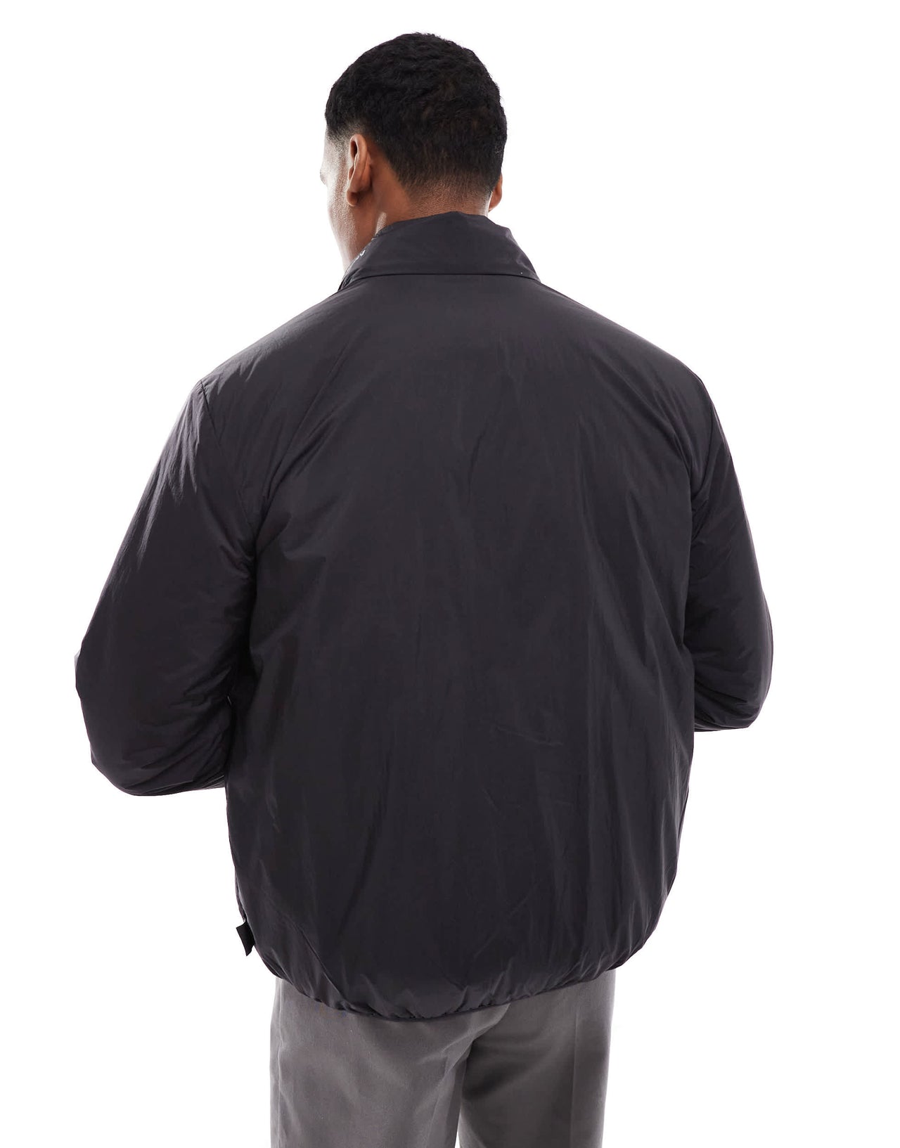 EA7 padded jacket with funnel neck in black