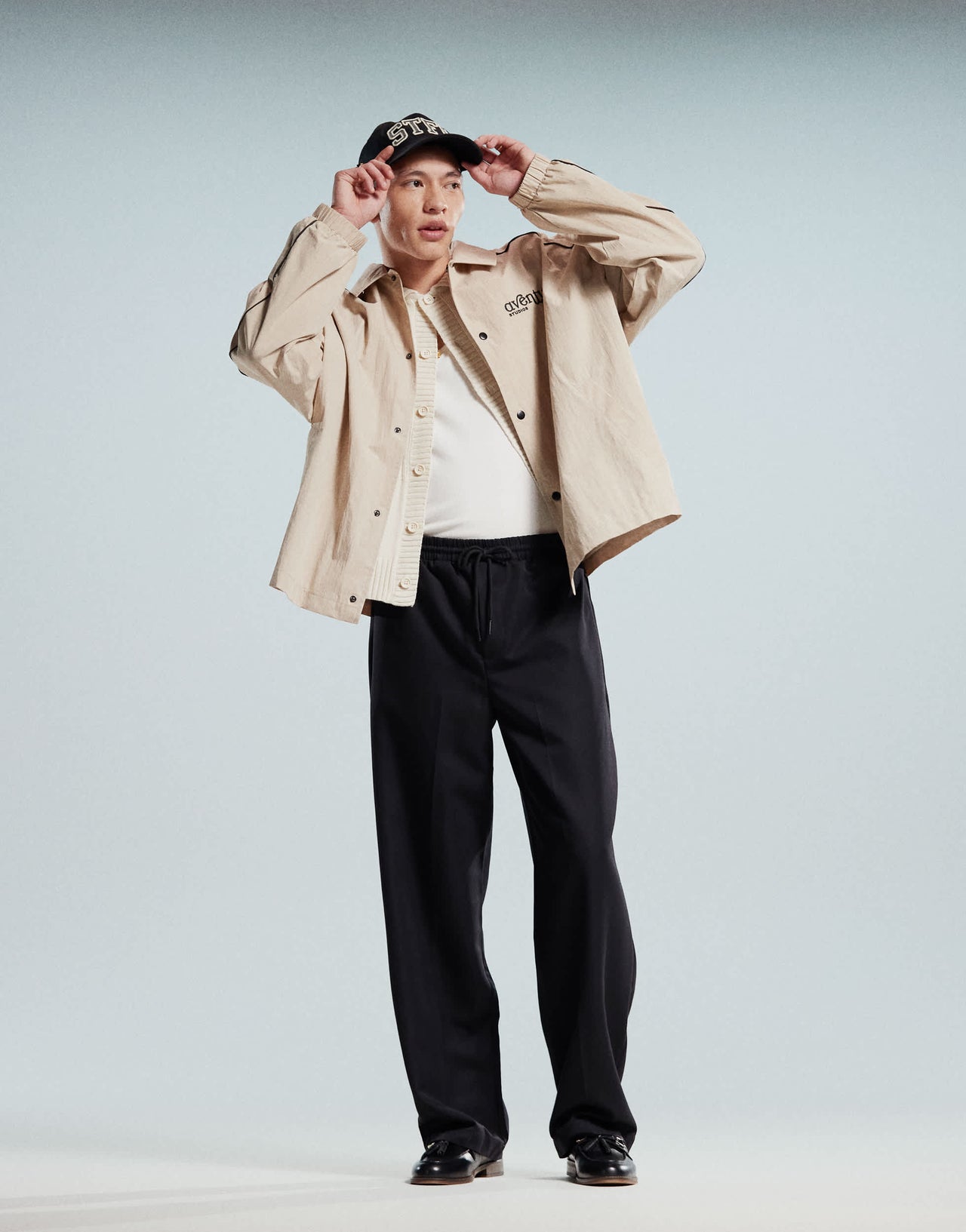 ASOS DESIGN pull on smart wide leg trousers in black
