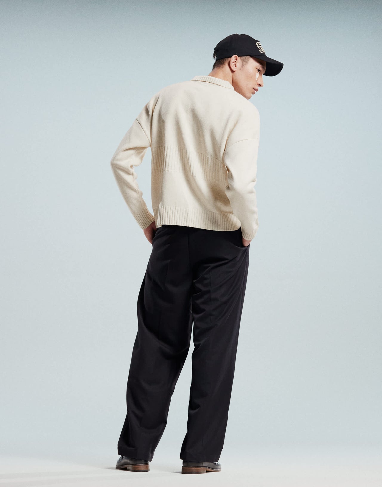 ASOS DESIGN pull on smart wide leg trousers in black