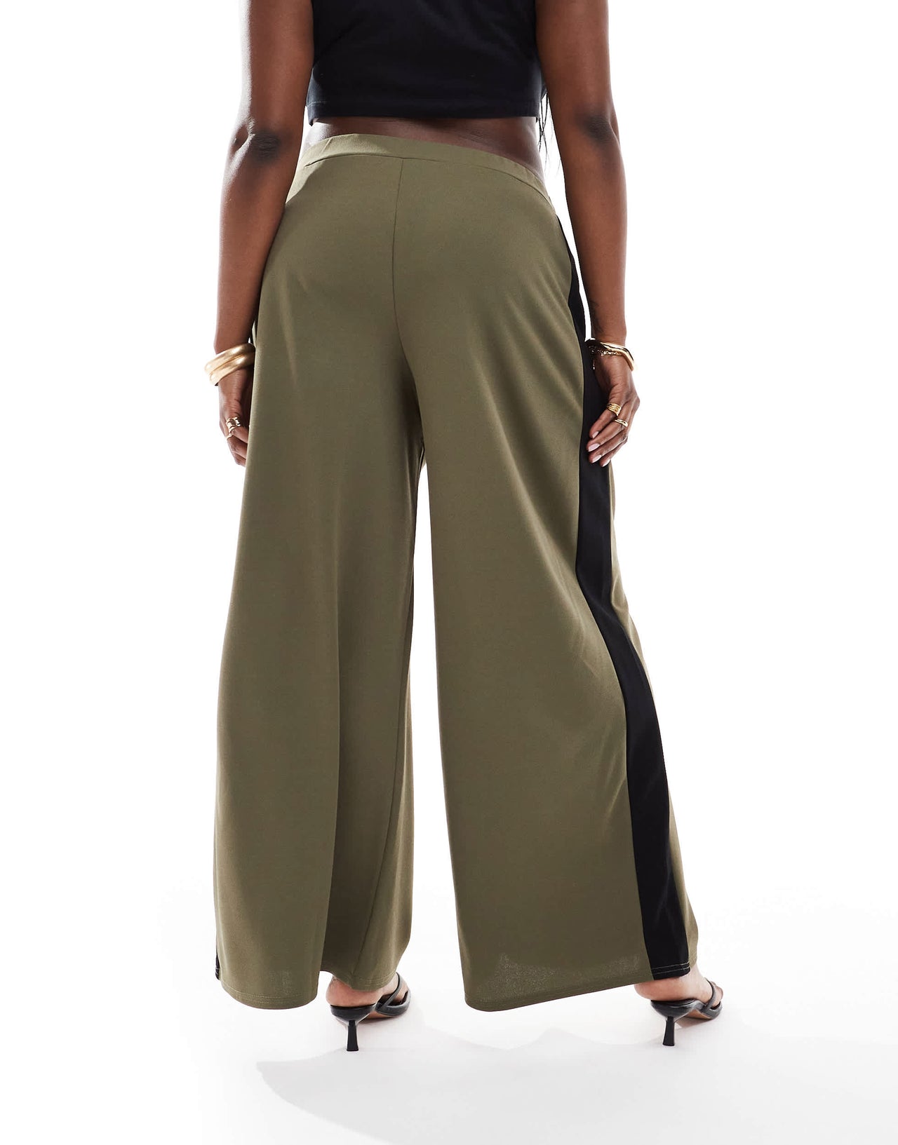 Yours stripe side trousers in kahki