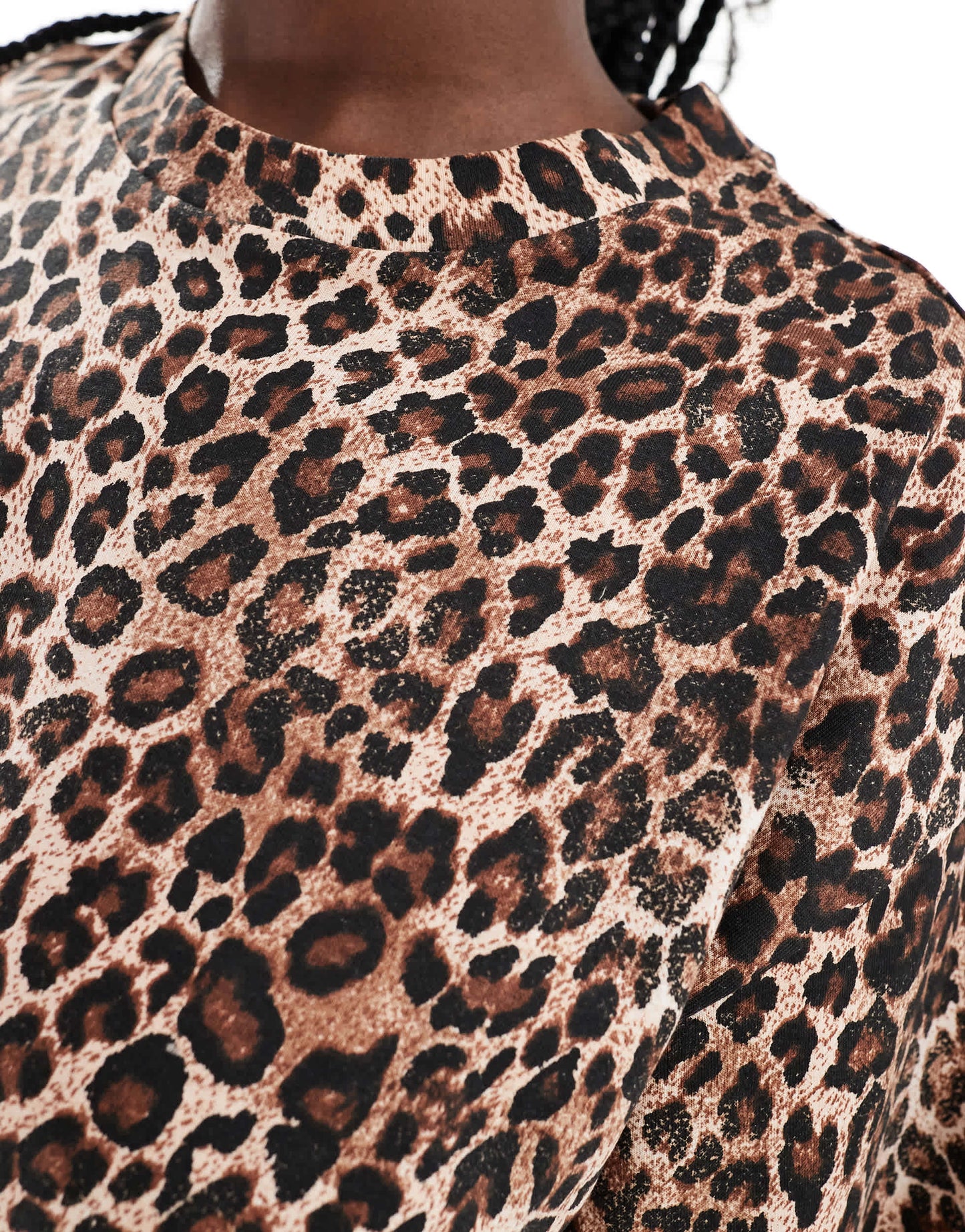 Monki oversized t-shirt in leopard print