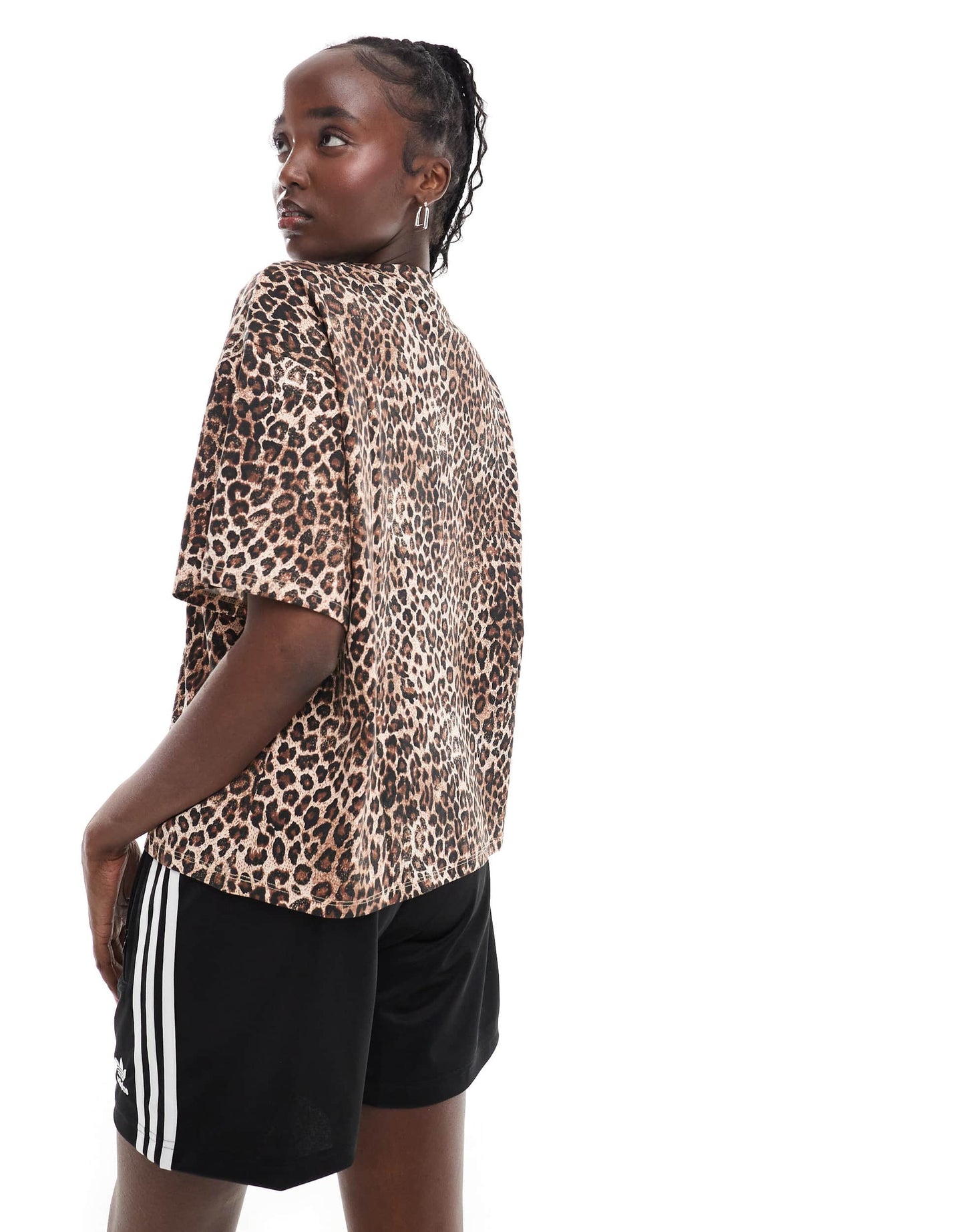 Monki oversized t-shirt in leopard print