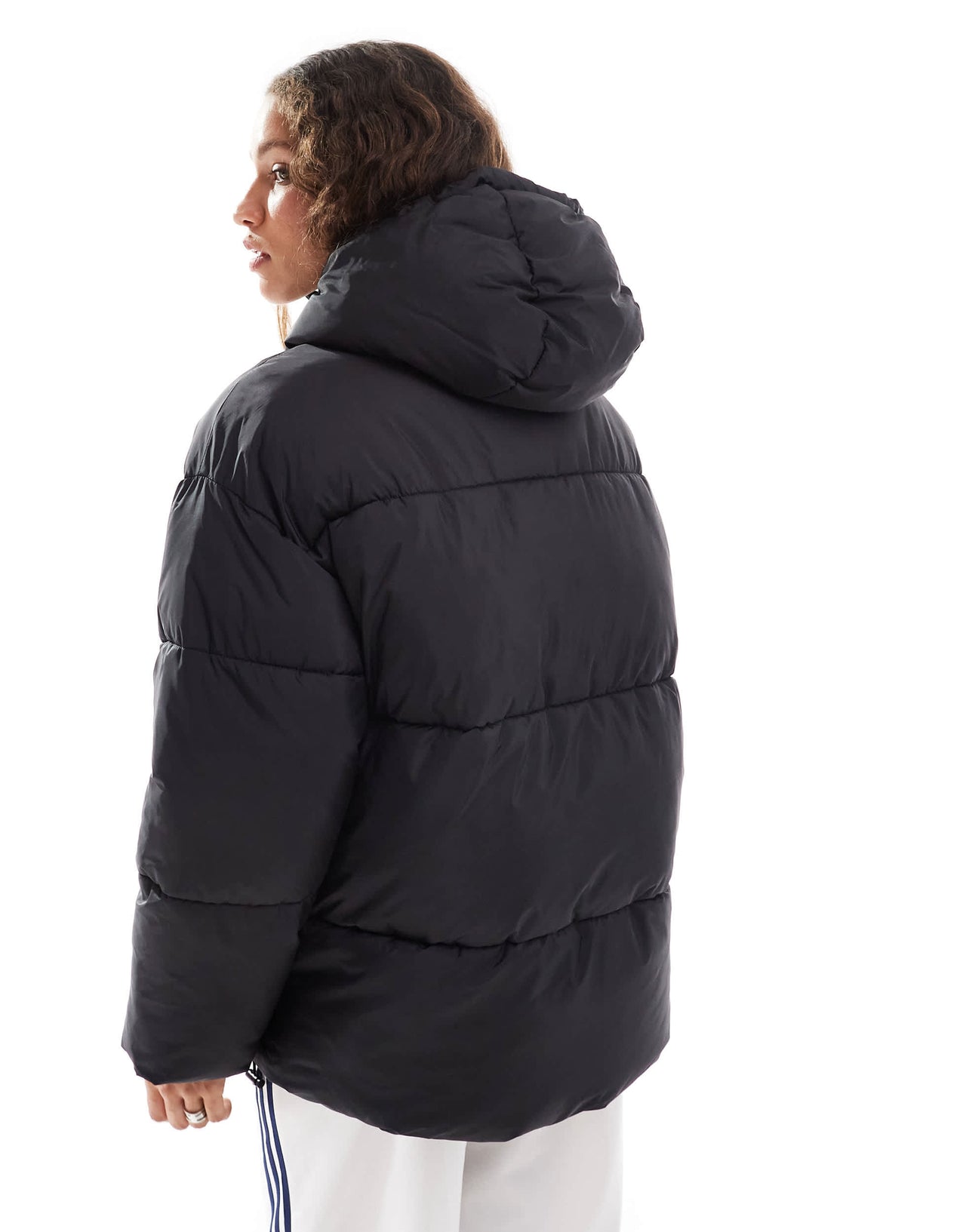 Monki oversized padded coat in black