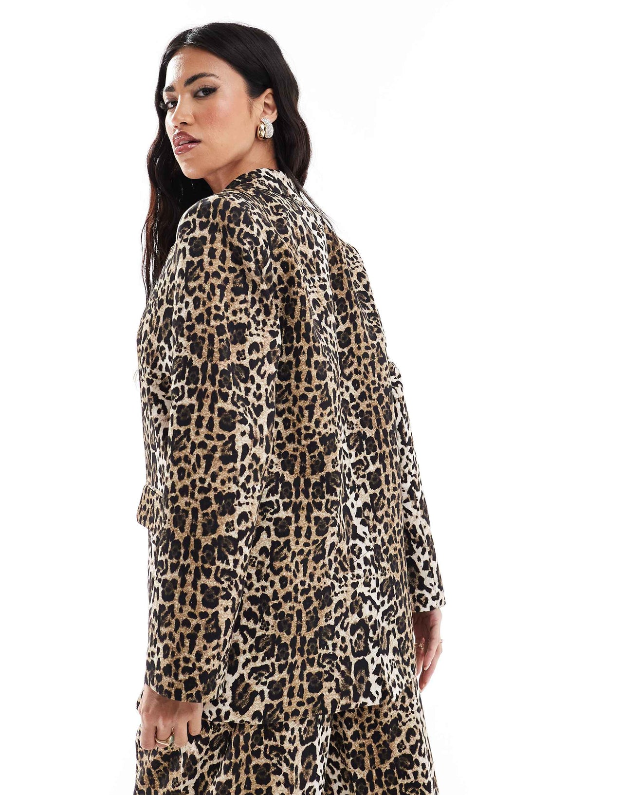 River Island leopard print blazer co-ord in light brown