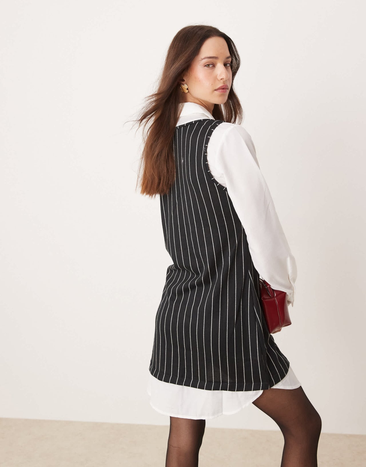 JDY 2 in 1 mini dress in white