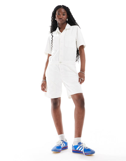 G-Star painter short jumpsuit in off white