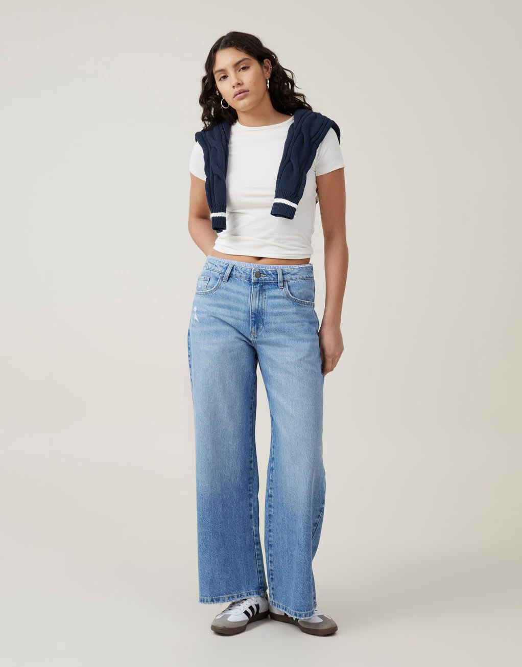 Cotton:On Relaxed wide jean in breeze blue worn