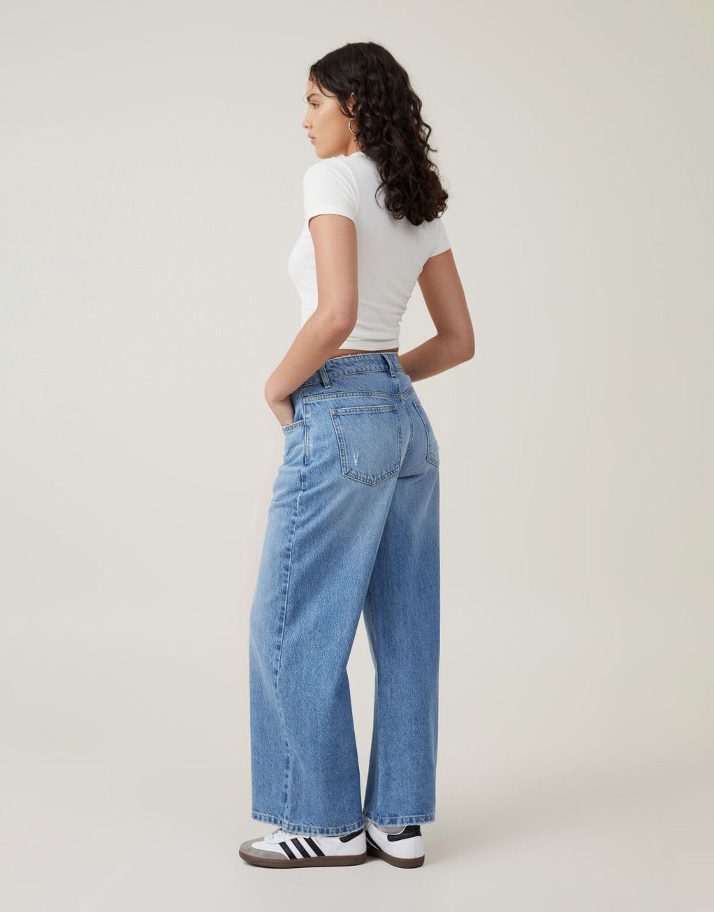 Cotton:On Relaxed wide jean in breeze blue worn