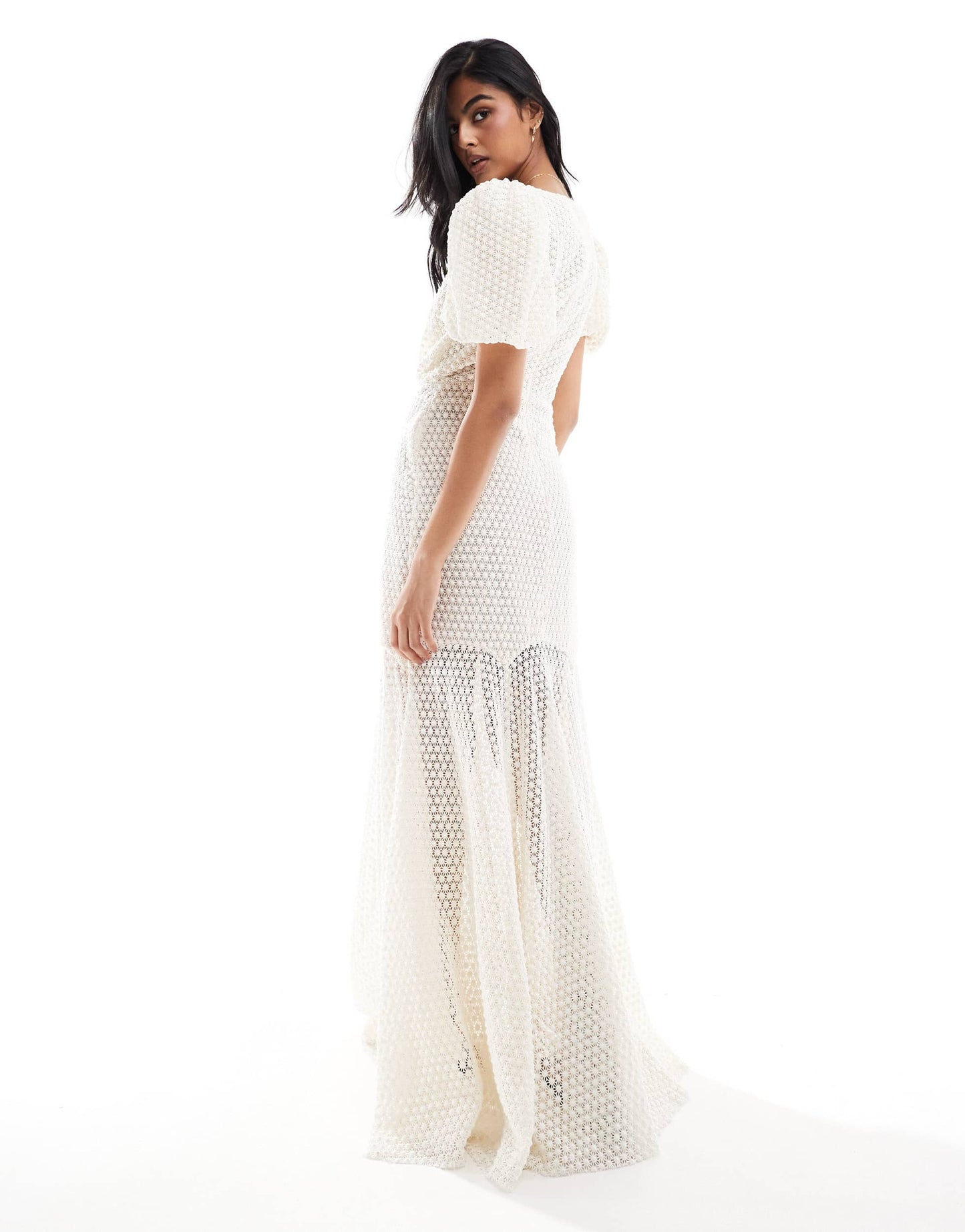 Heathe Delce lace maxi dress in white