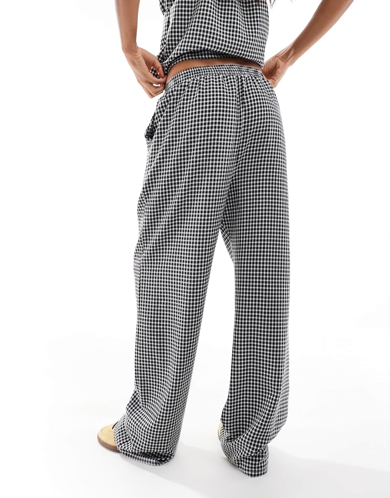 Reclaimed Vintage pull on trouser in gingham