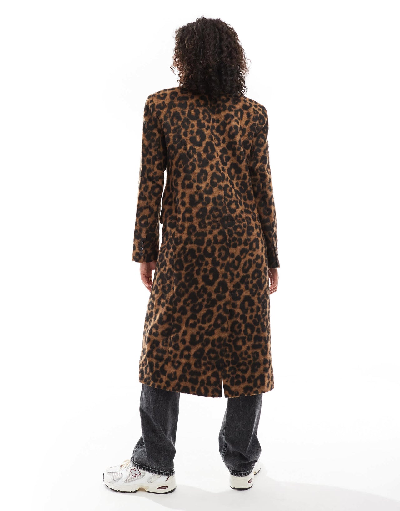 ASOS DESIGN longline duster jacket in brushed leopard print