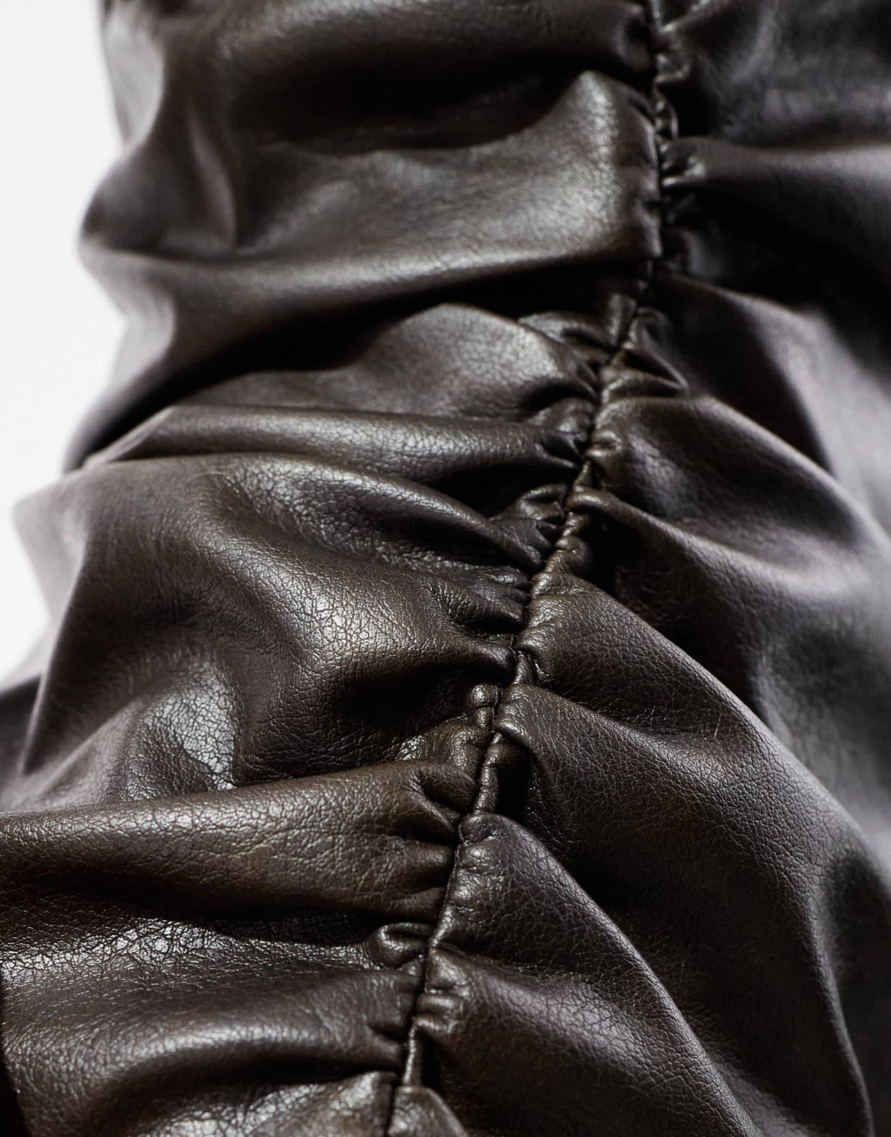 Emory Park distressed faux leather bandeau top co-ord in dark brown