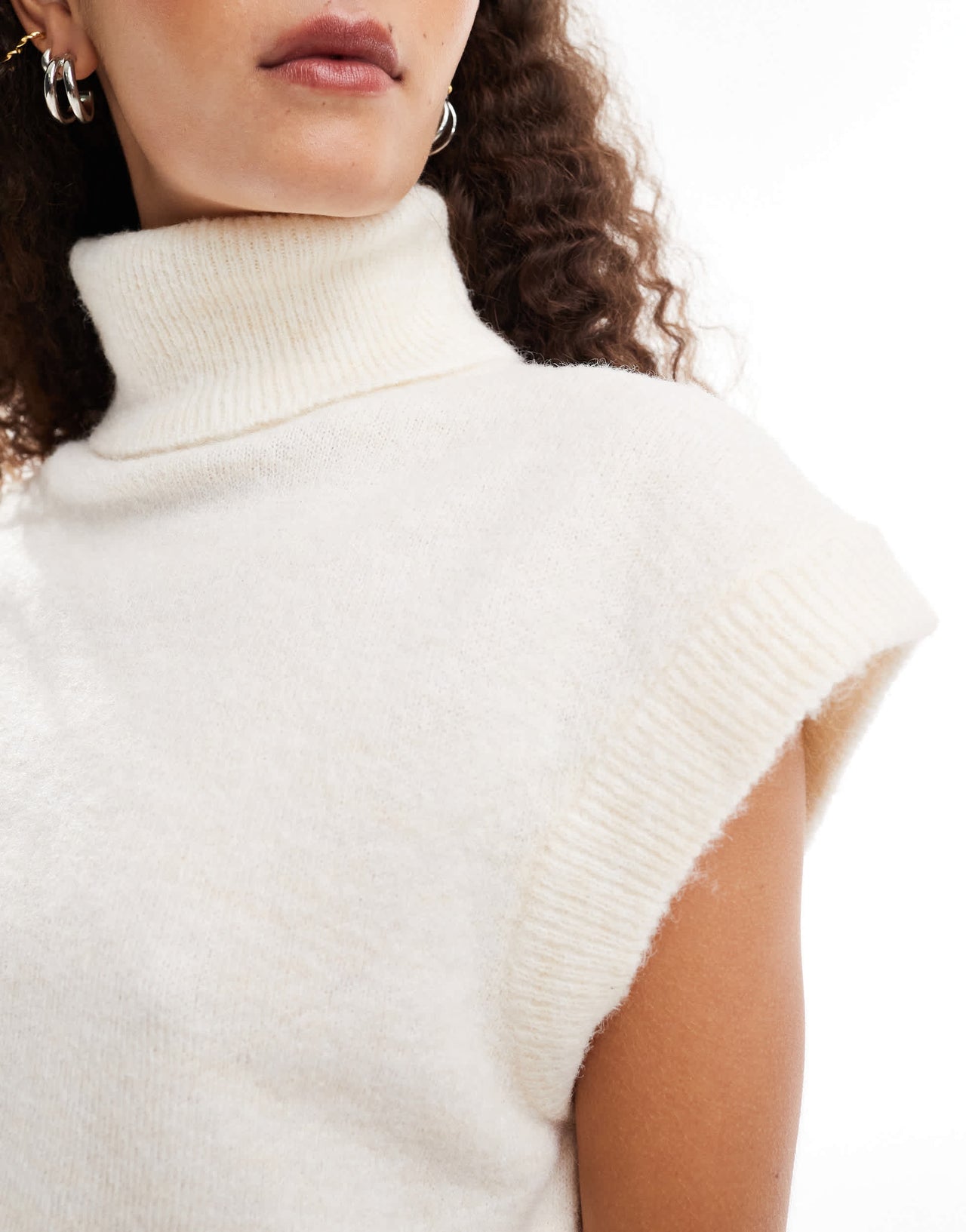 Emory Park cropped roll neck jumper co-ord in cream