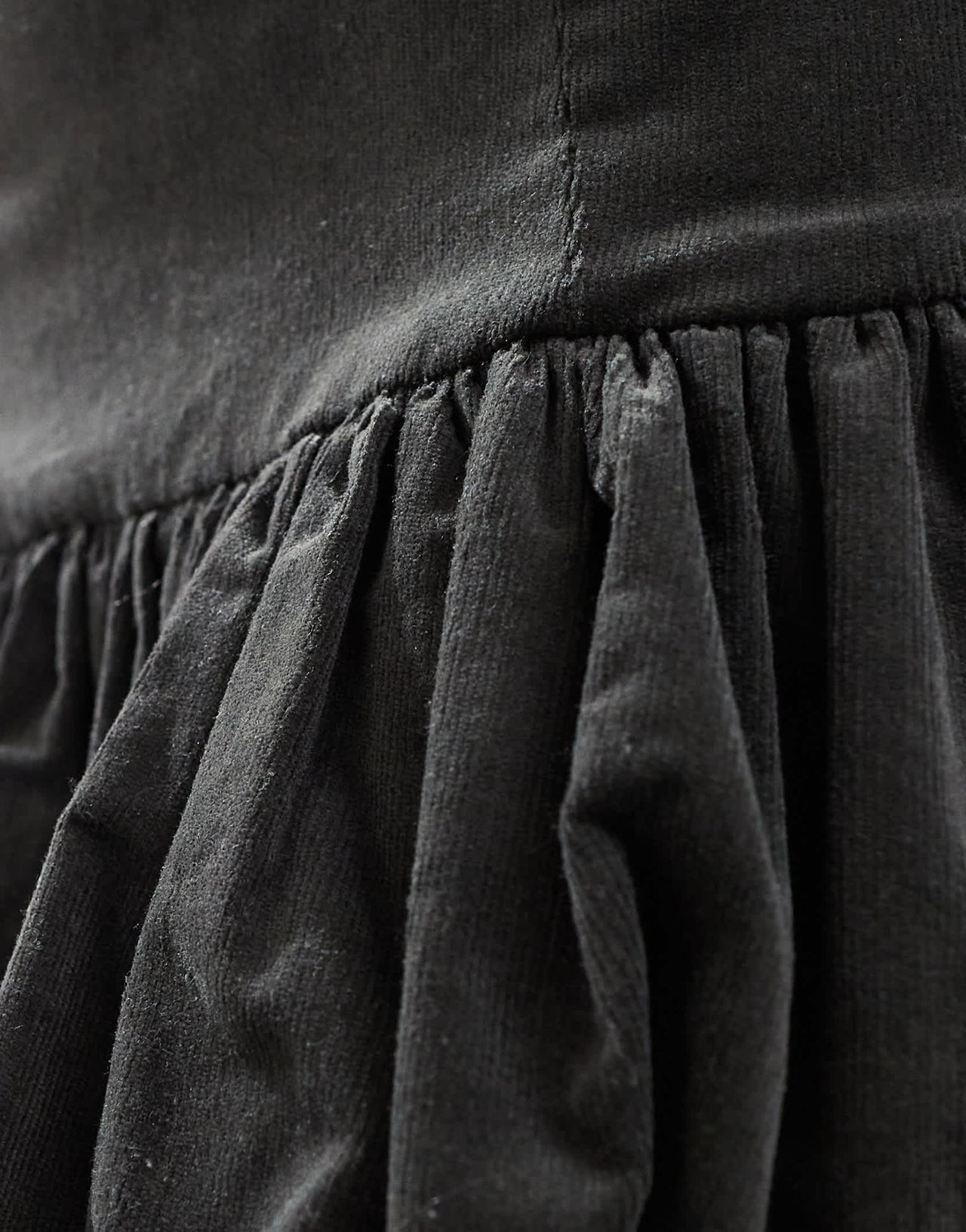 Emory Park micro cord puffball mini skirt in charcoal