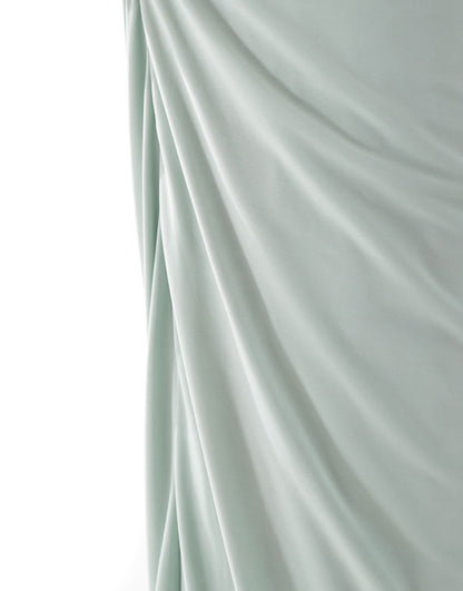 Kaiia Plus exclusive double layered slinky ruched column maxi skirt co-ord in sage