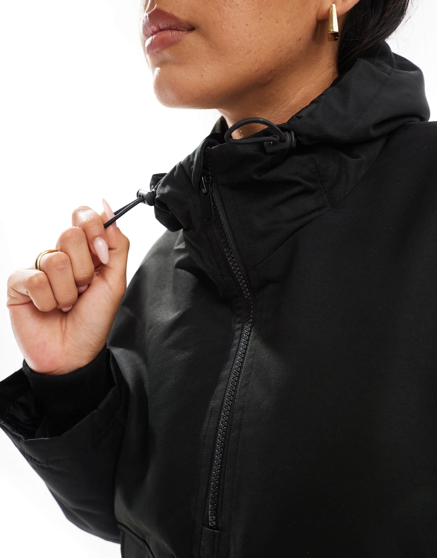 Threadbare Ski overhead quarter zip jacket in black