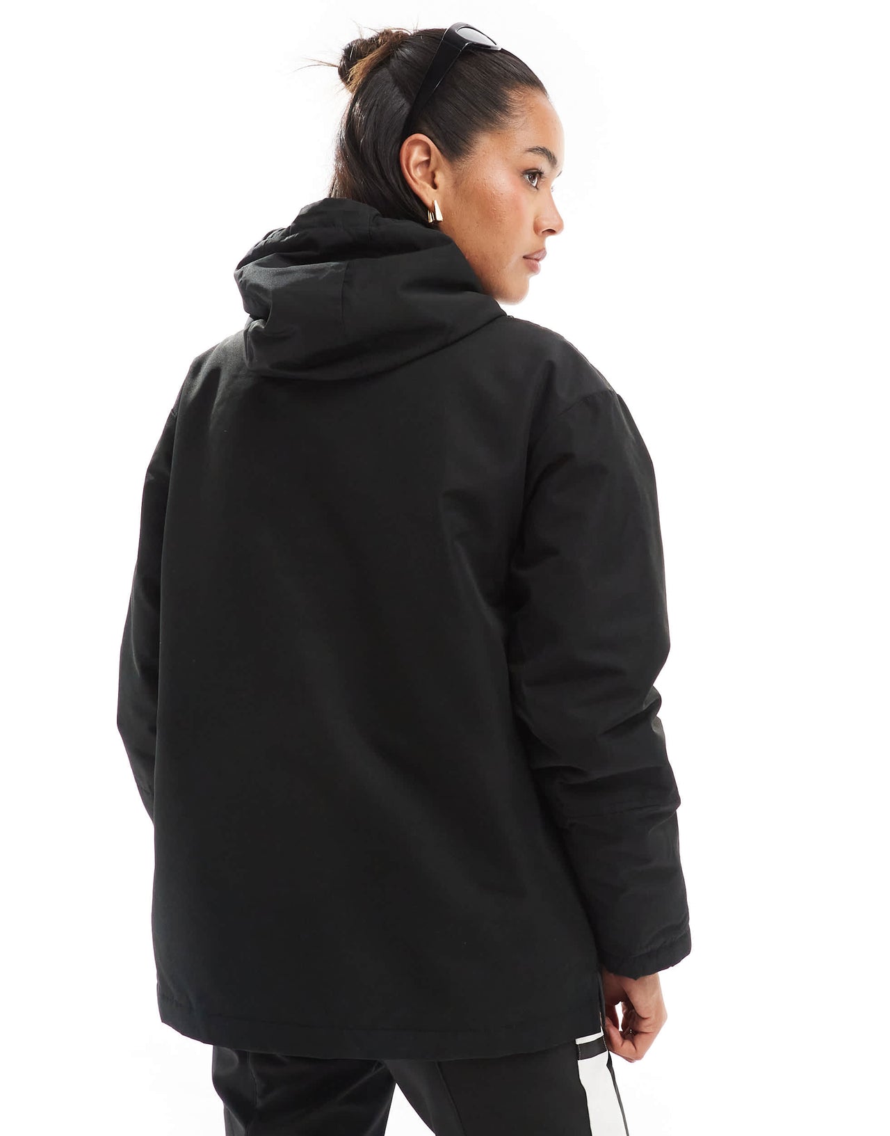 Threadbare Ski overhead quarter zip jacket in black