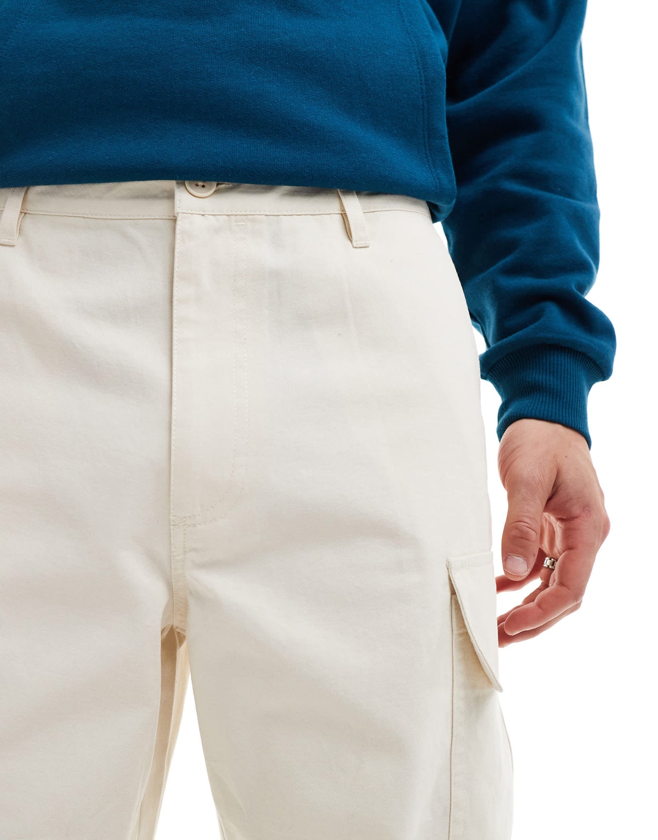 ASOS DESIGN baggy cargos in stone