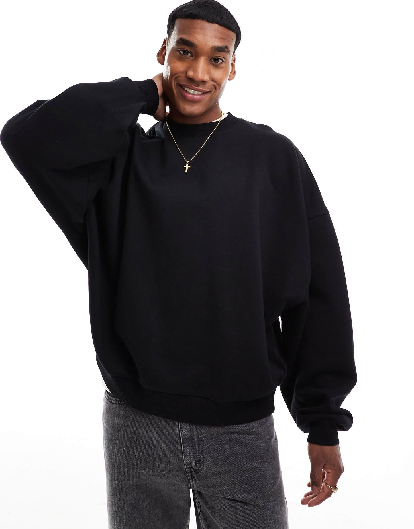 ASOS DESIGN premium heavyweight extreme oversized sweatshirt 400gsm in black
