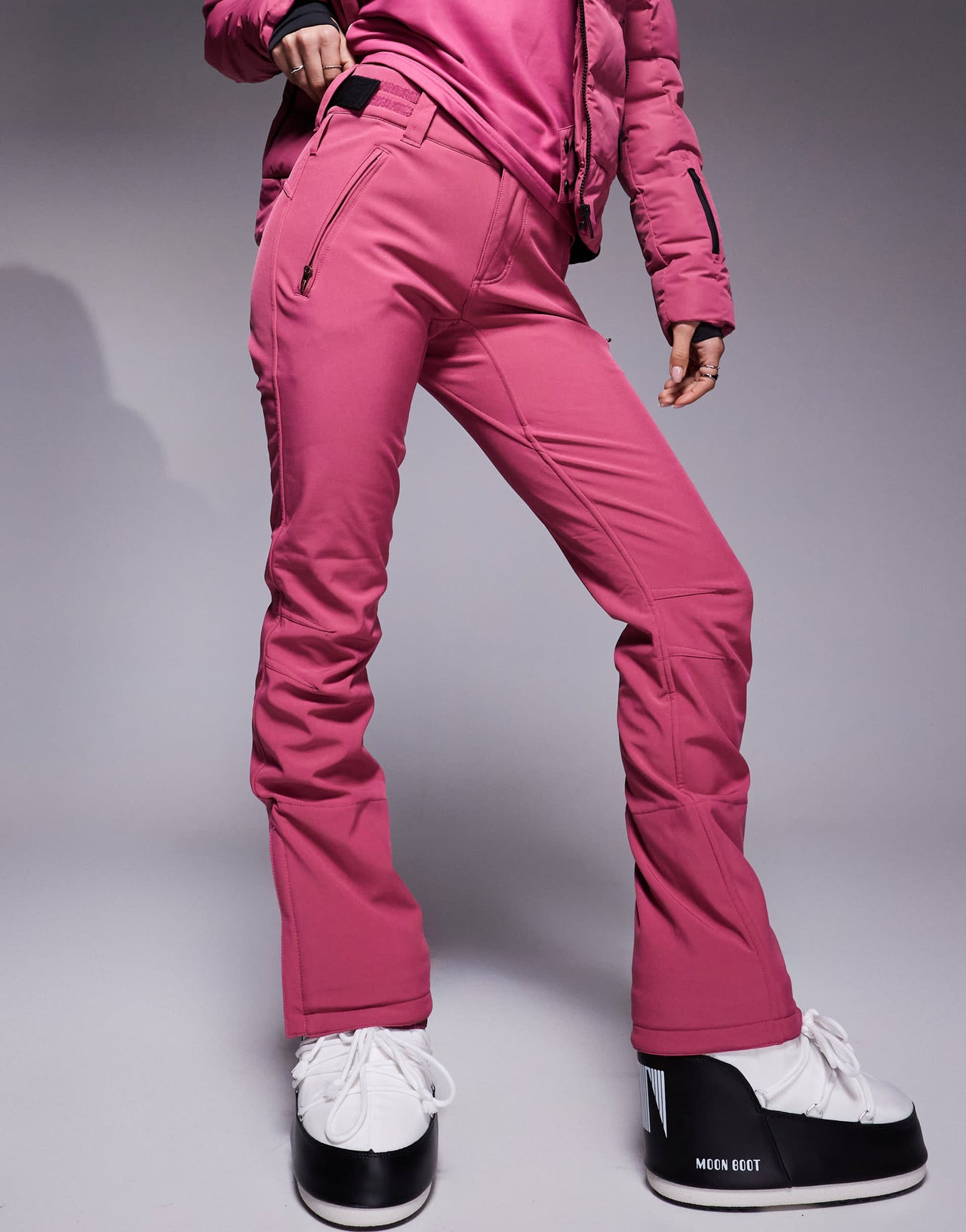 Protest Prtrelole slim fit stretch softshell snowpants in pink