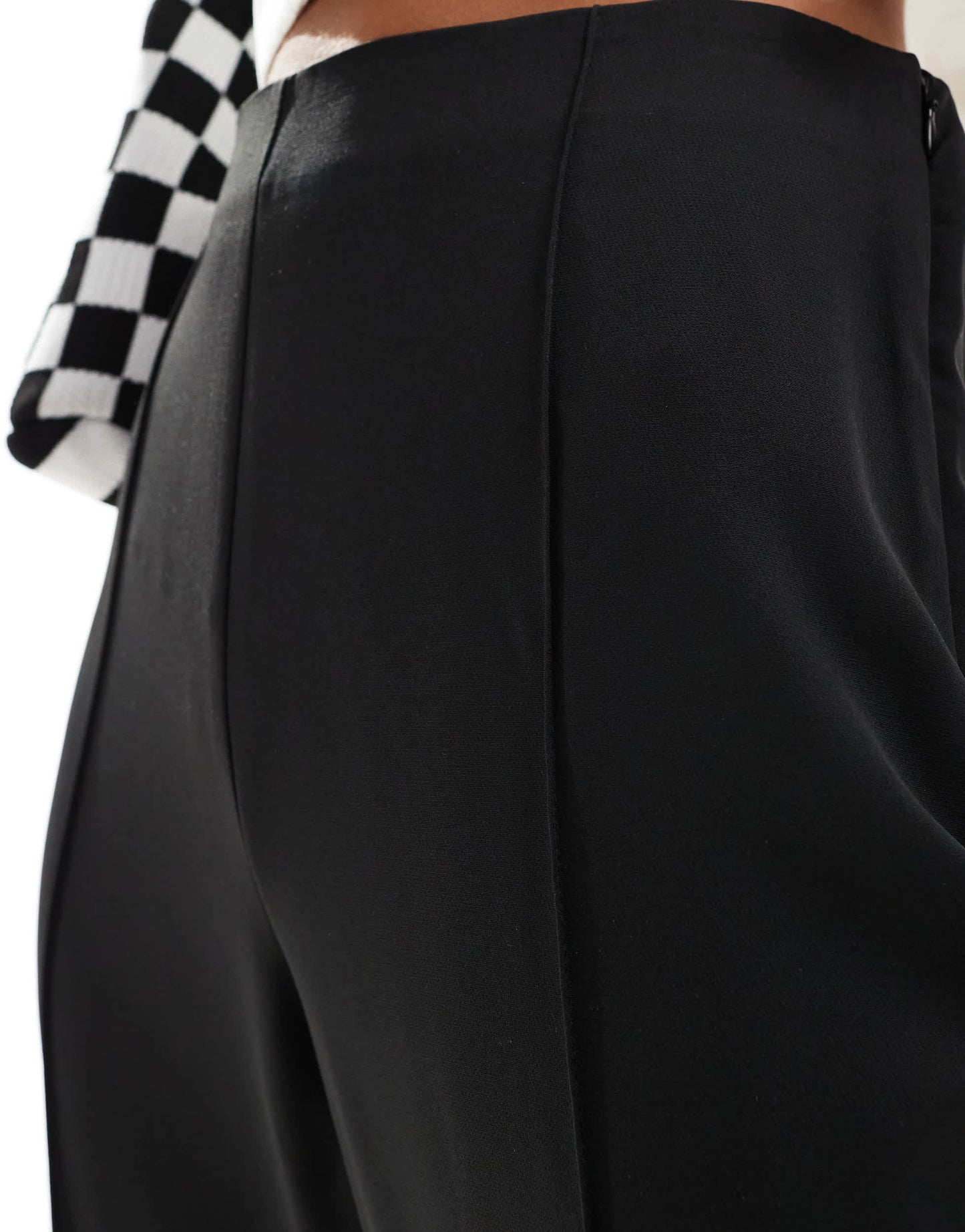 Vero Moda pleat front slim flare trousers in black