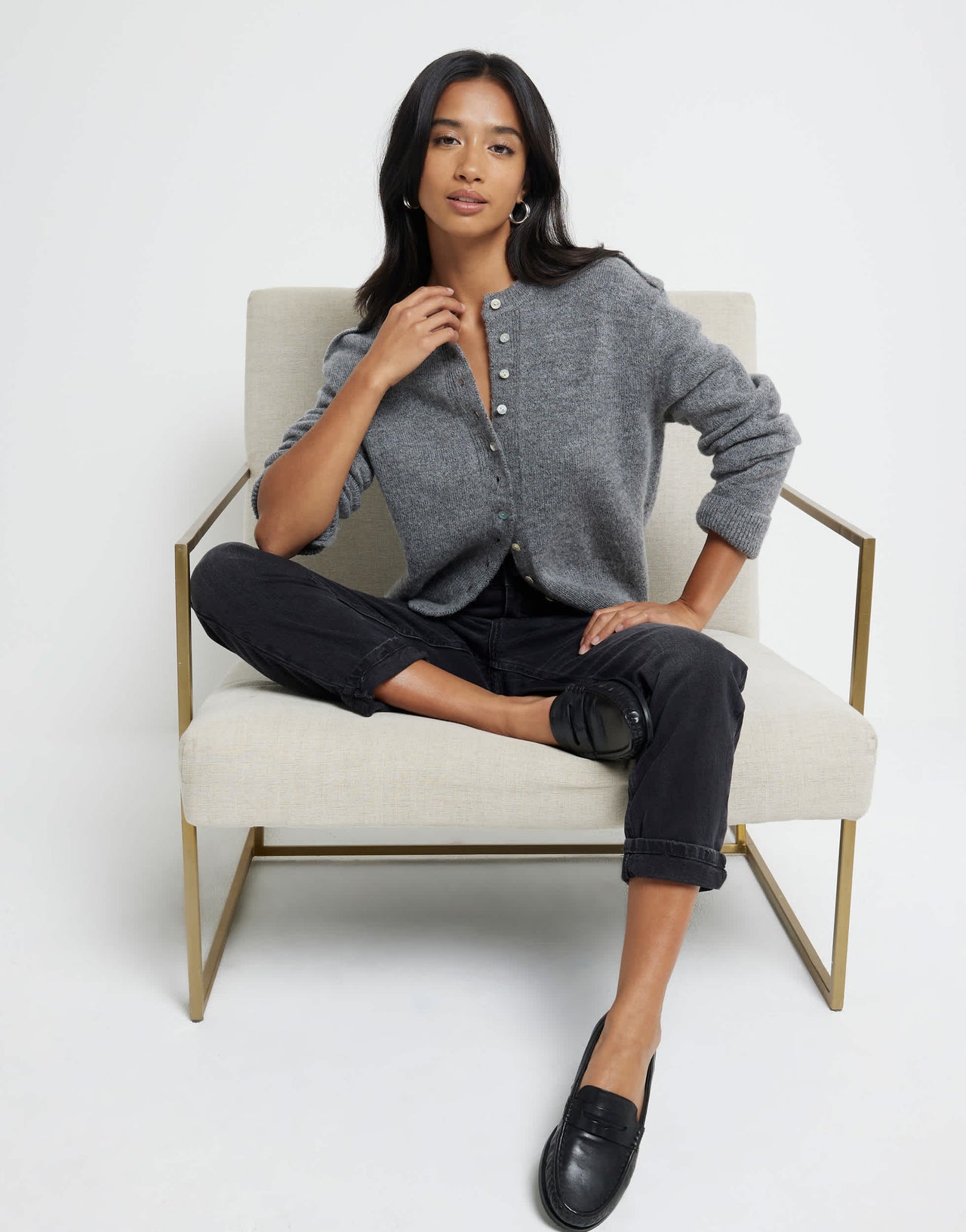 River Island Petite mom jean in black