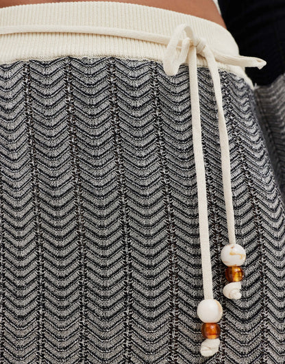 River Island chevron knit skirt co-ord in black