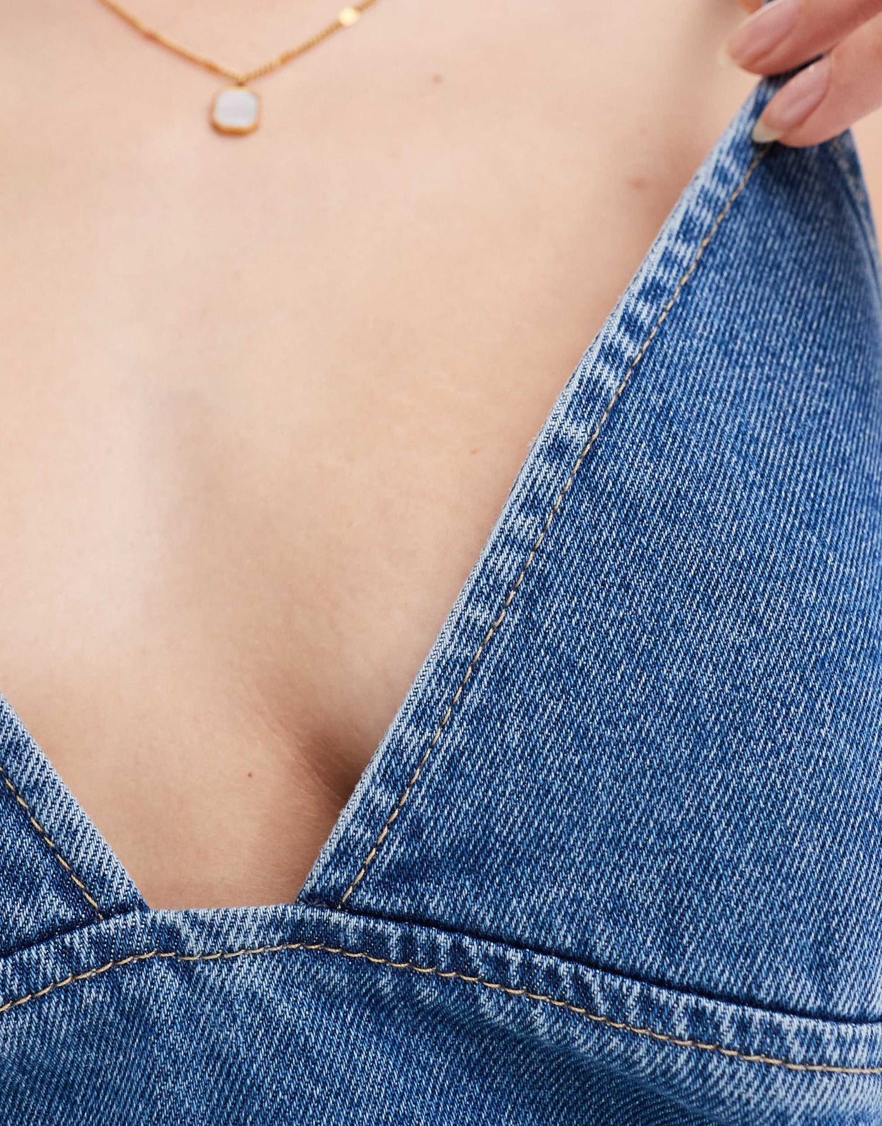 ASOS DESIGN denim cami dress in mid blue