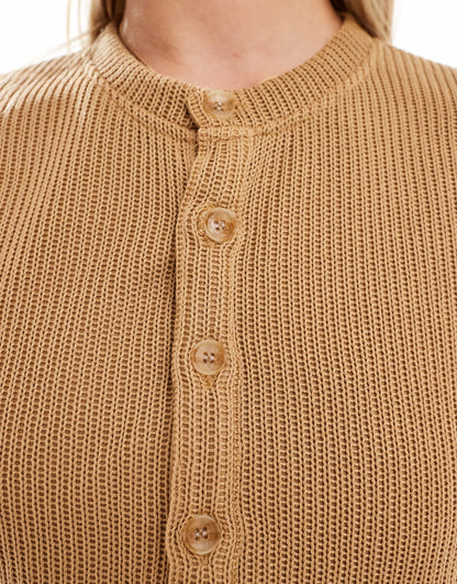 Mamalicious Maternity cropped henley top co-ord in mustard