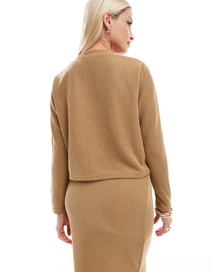 Mamalicious Maternity cropped henley top co-ord in mustard