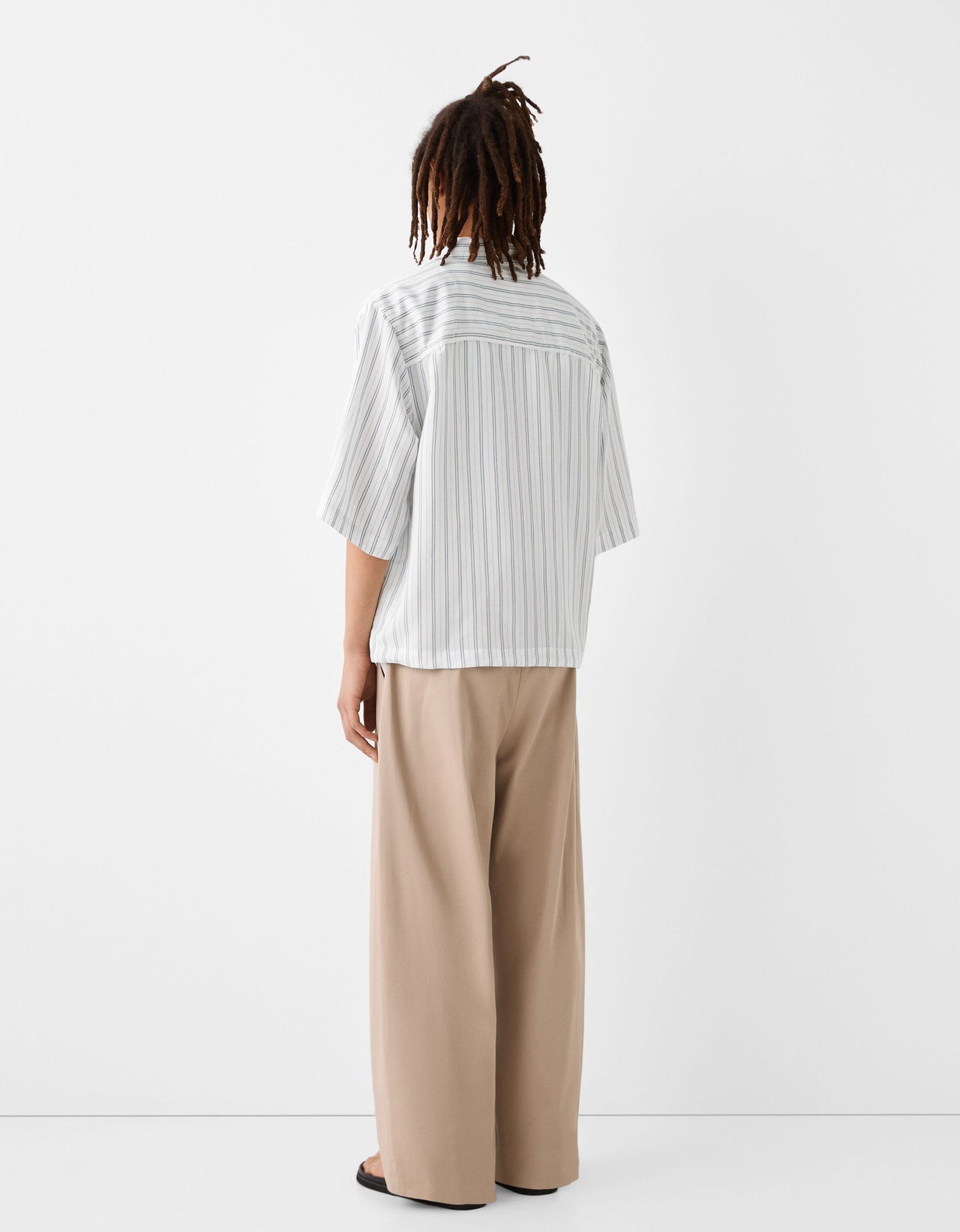 Bershka Collection striped shirt in white