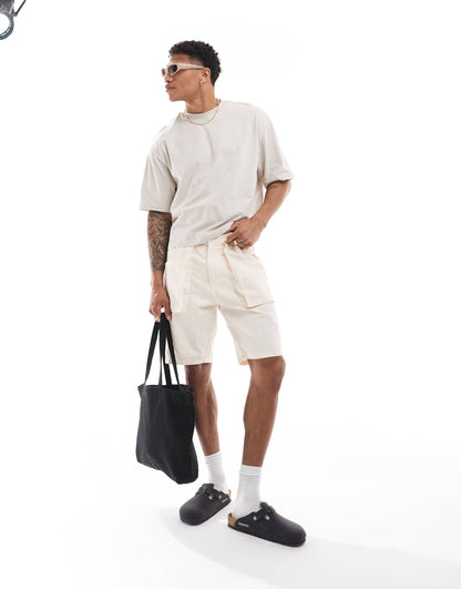 Bershka boxy fit t-shirt in beige
