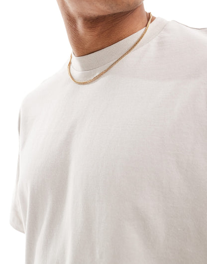 Bershka boxy fit t-shirt in beige
