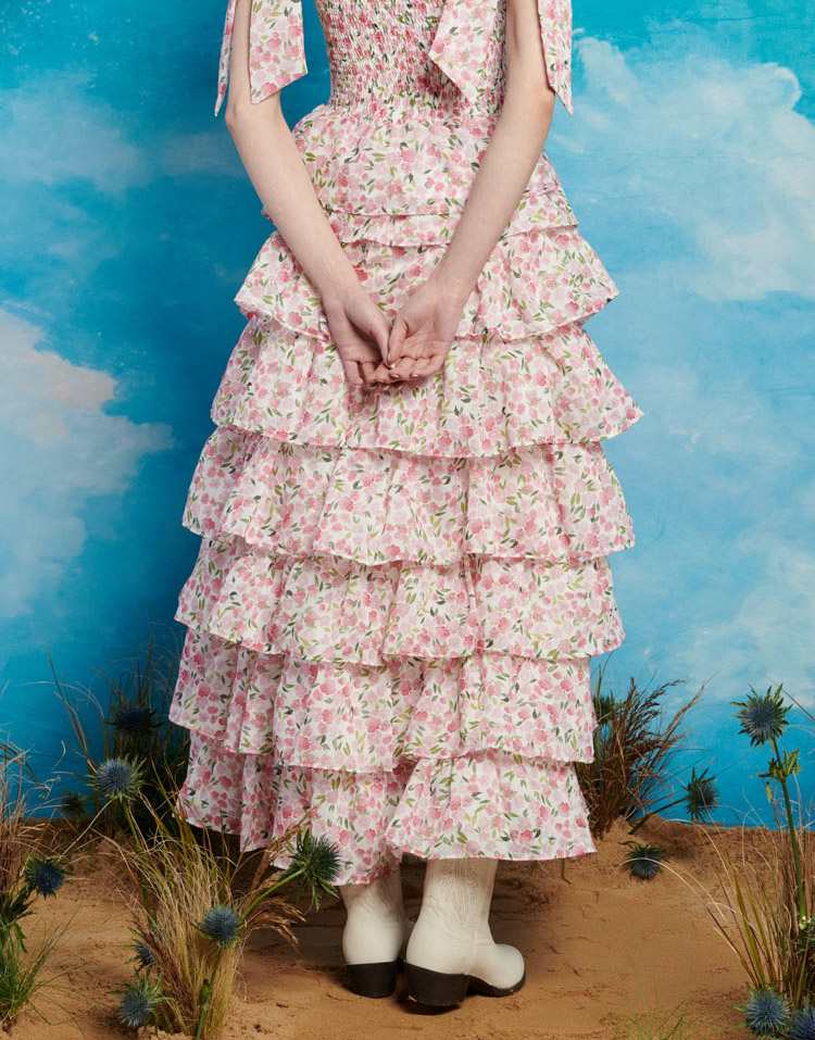 Sister Jane ruffle tiered ruffle maxi skirt co-ord in pink