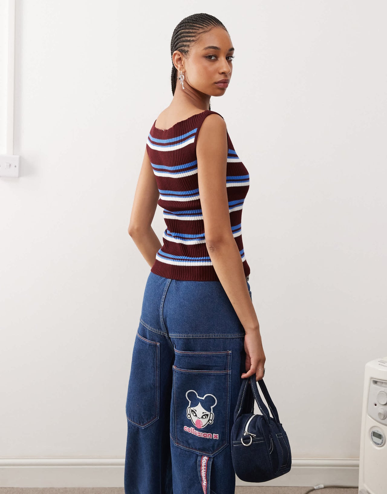 COLLUSION striped tank in multi