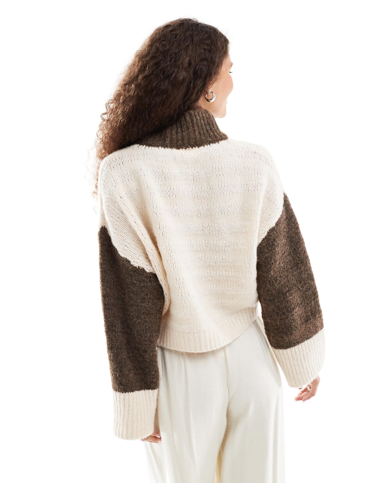 VRG GRL fresh face contrast sleeve jumper in multi