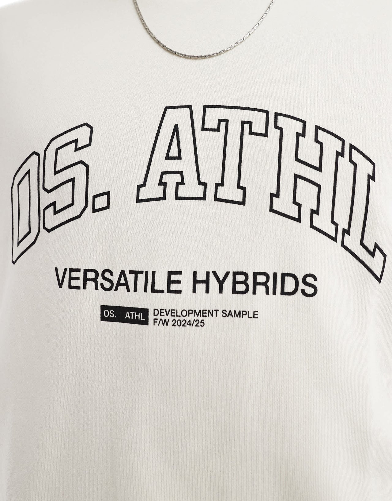 ONLY & SONS crew neck drop shoulder sweater with athletic print in cream