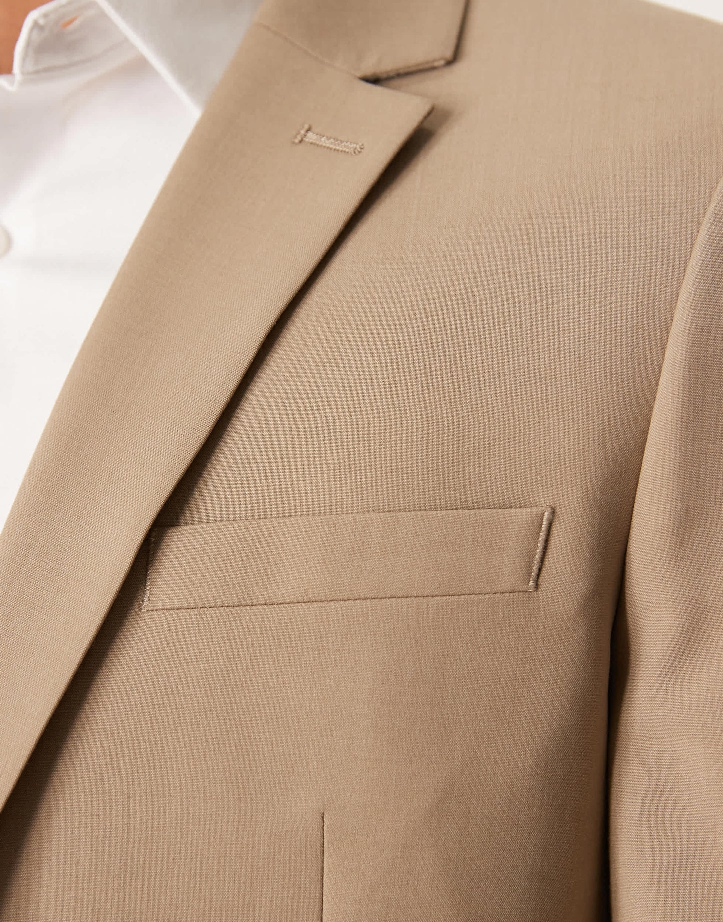 ASOS DESIGN washable slim suit jacket with lightweight worsted wool in beige