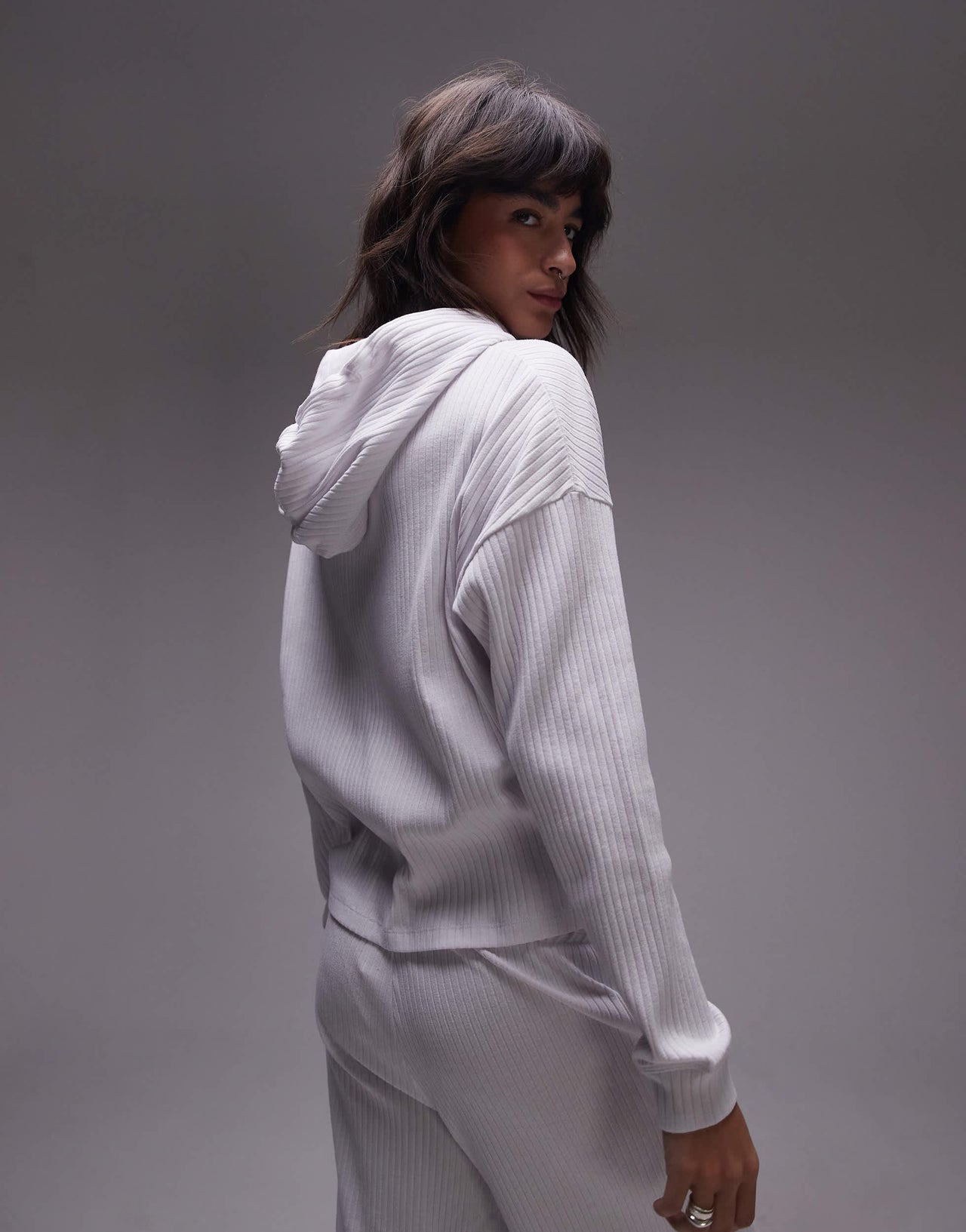 Tommy Hilfiger logo lounge hoodie in white