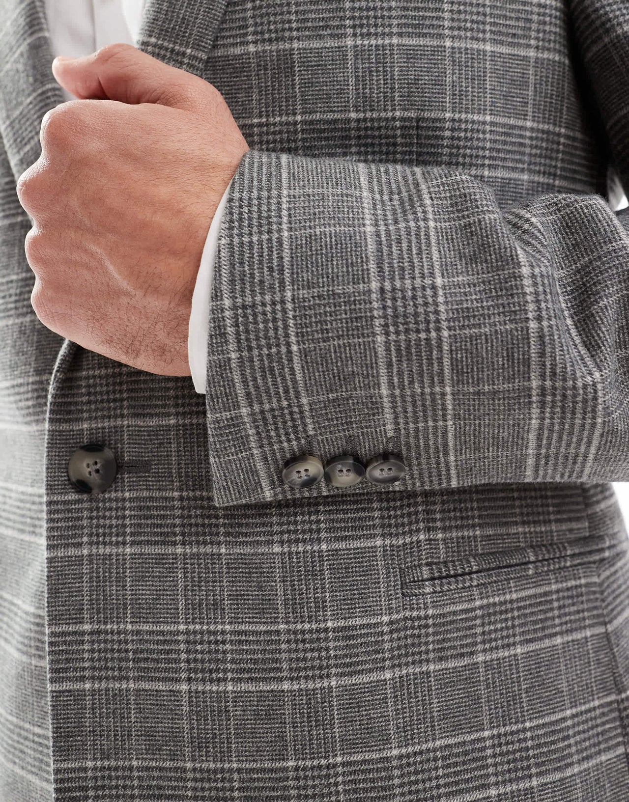 ASOS DESIGN slim suit jacket in brushed charcoal check