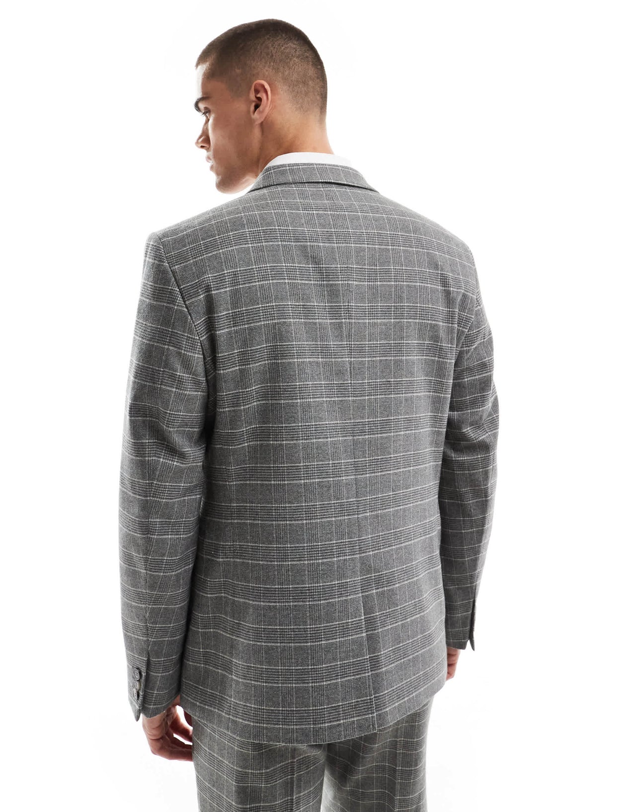 ASOS DESIGN slim suit jacket in brushed charcoal check