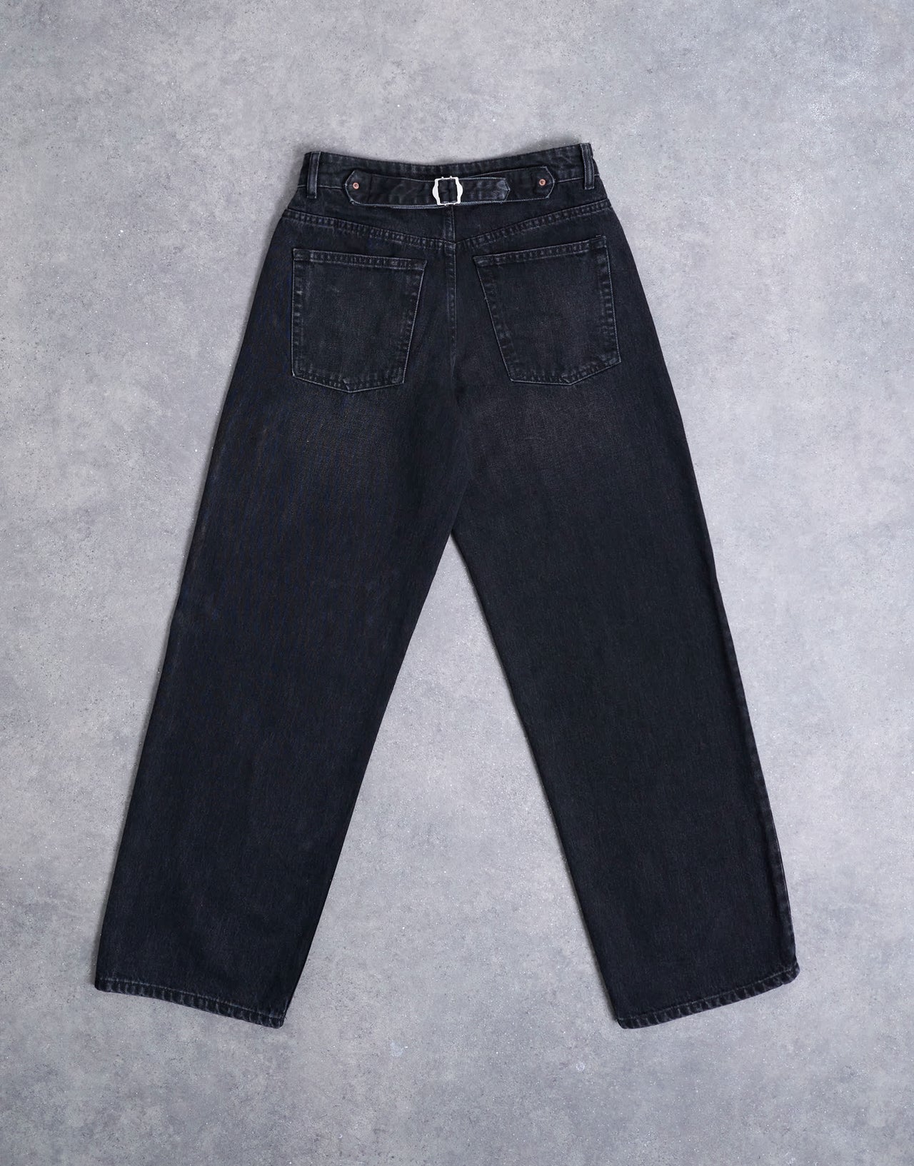 Topshop Hourglass Cinch relaxed jean in washed black
