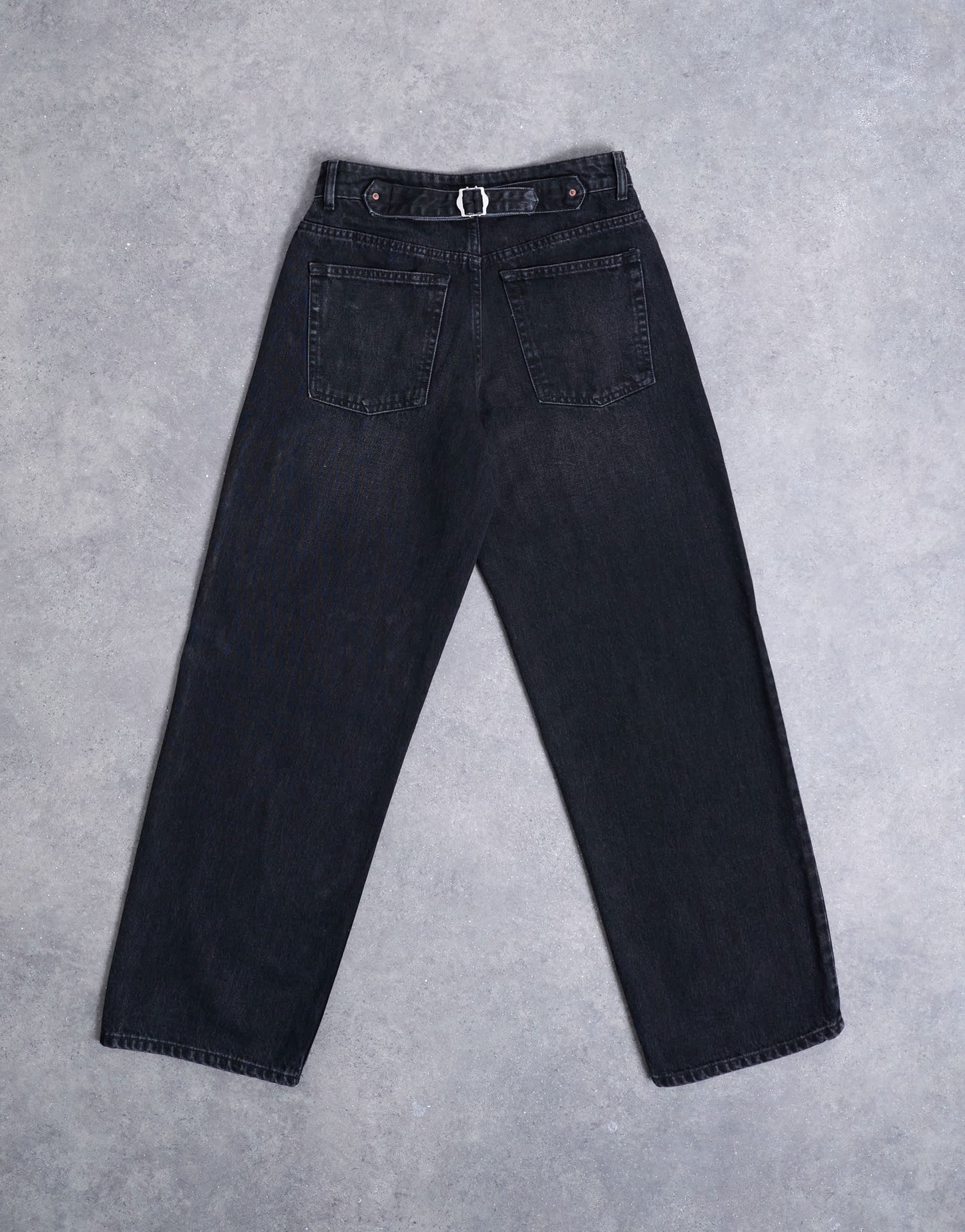 Topshop Hourglass Cinch relaxed jean in washed black