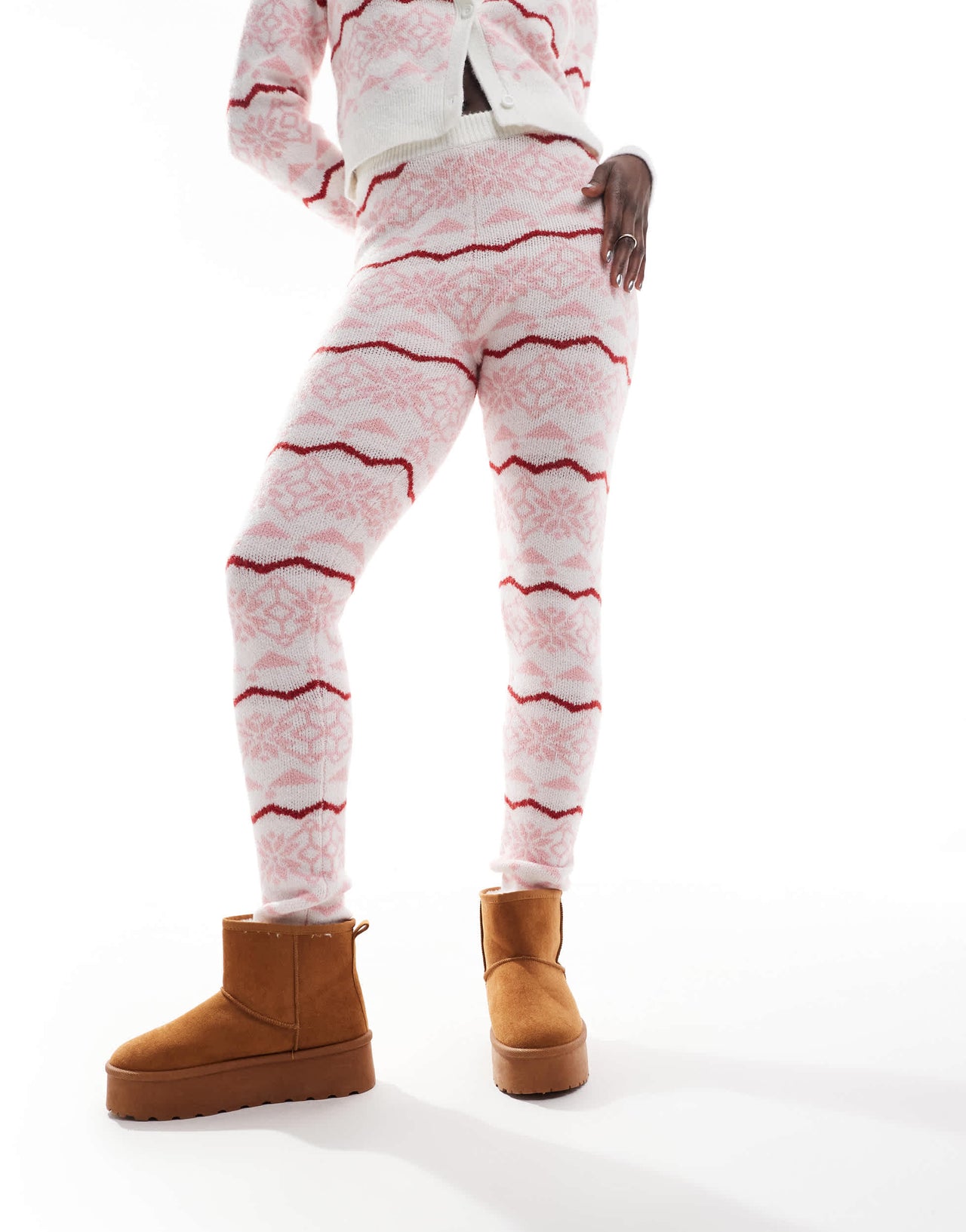 ASOS DESIGN knitted fairisle leggings co-ord