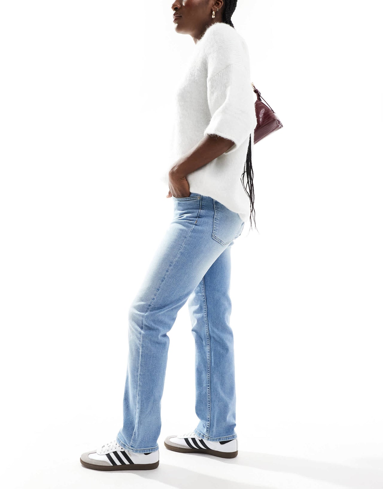 ONLY Lopez low rise straight fit jeans in light blue wash